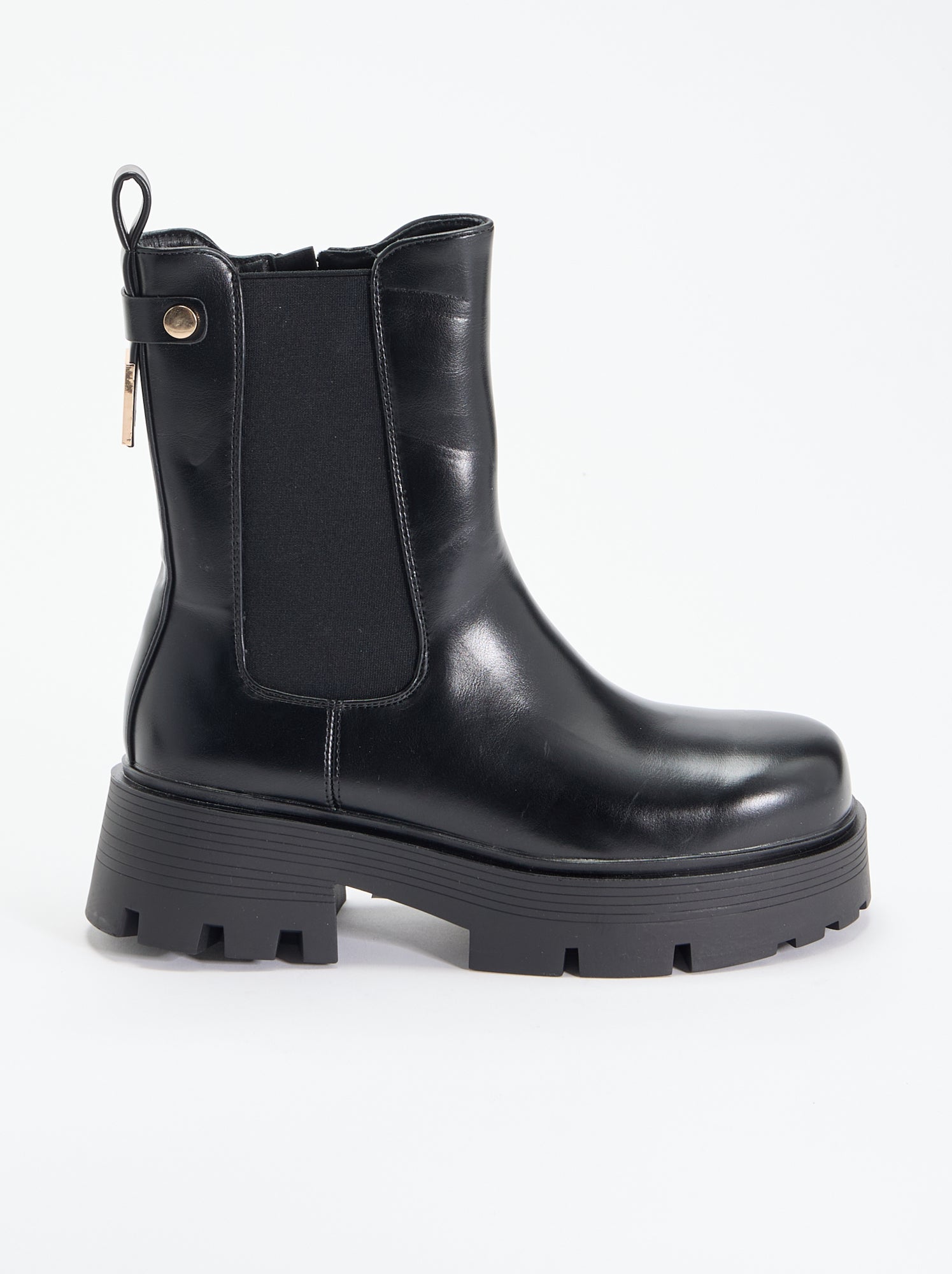 Boots mi-hautes en simili - Noir