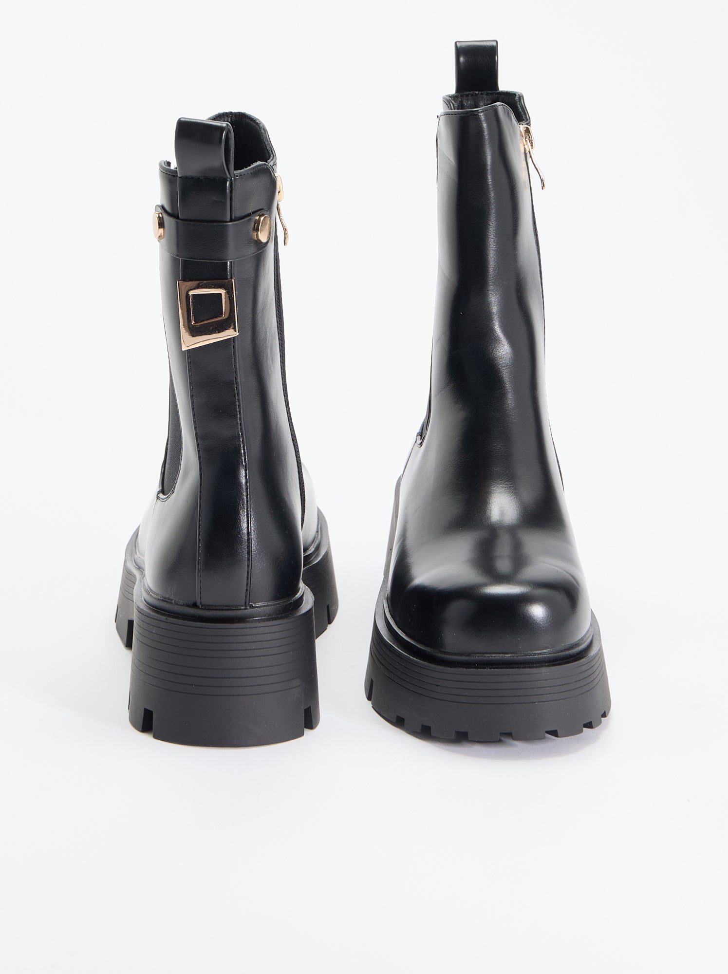 Boots mi-hautes en simili - Noir