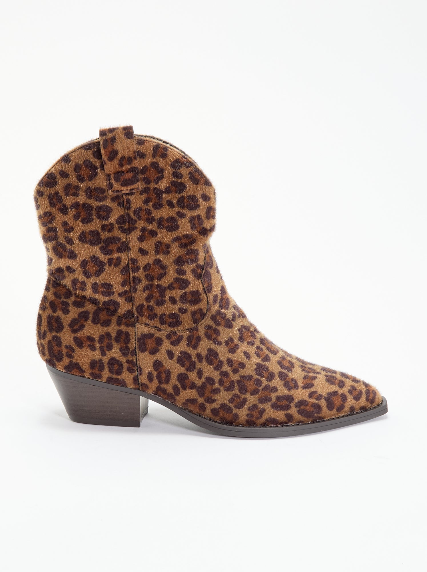Boots style santiags imitation peau de vache - Marron (GJY05_2)