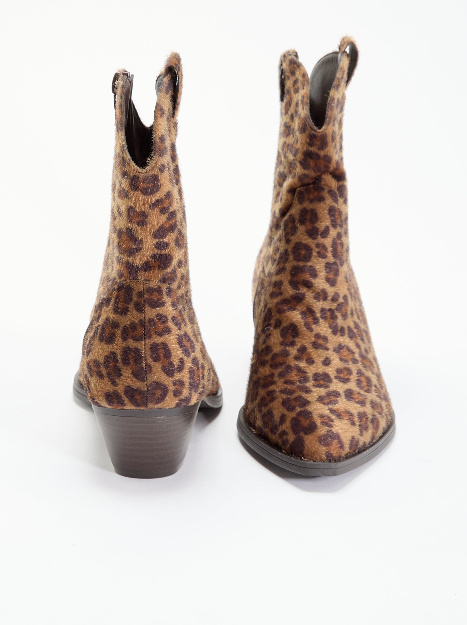 Boots style santiags imitation peau de vache - Marron (GJY05_2)