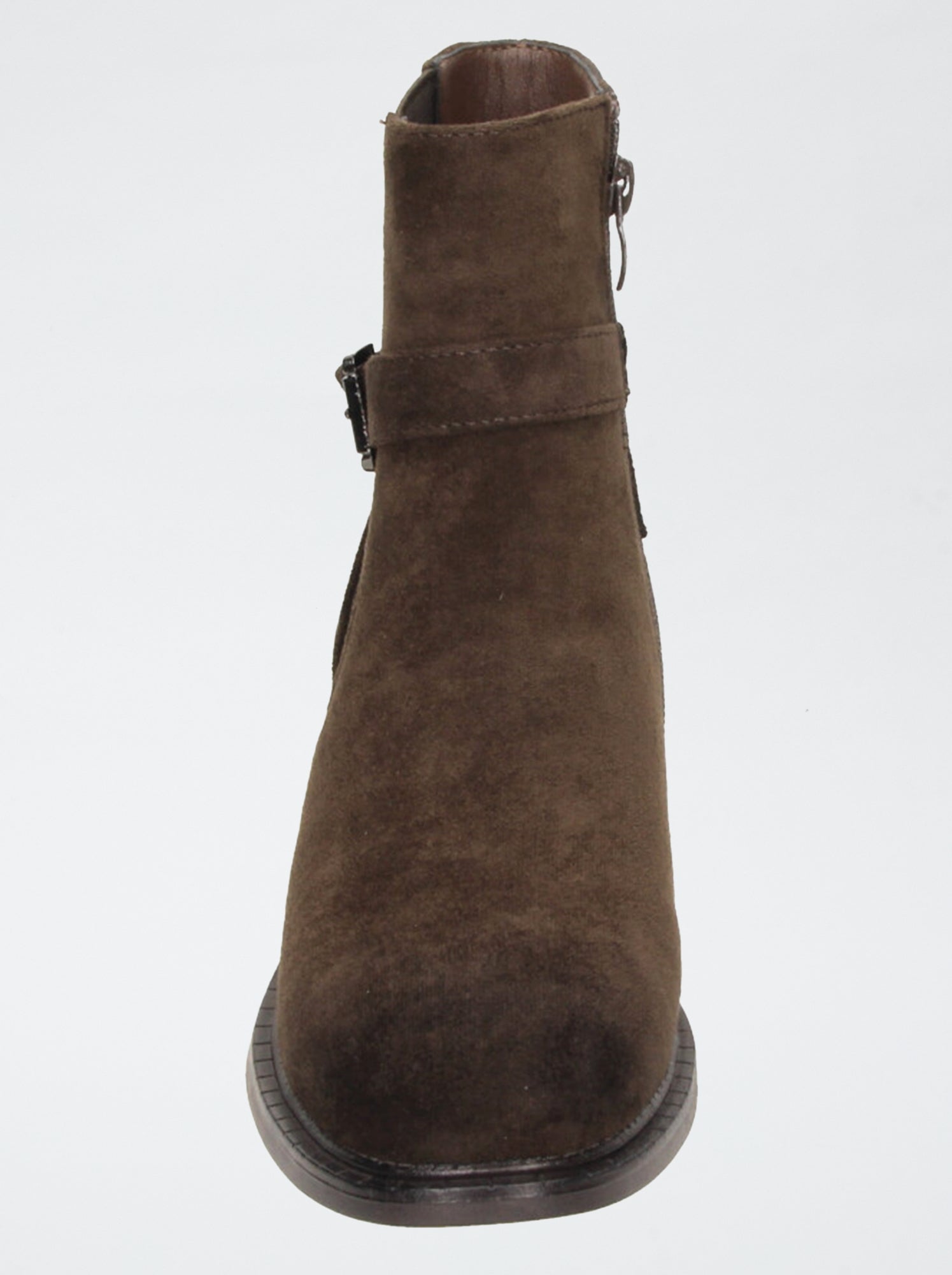 Boots zippées en suédine - Marron