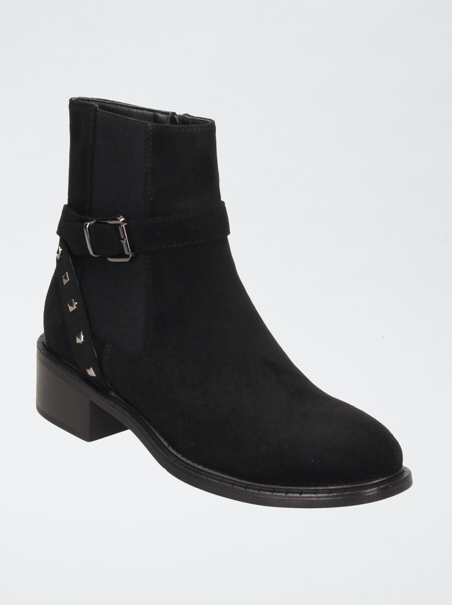 Boots zippées en suédine - Noir