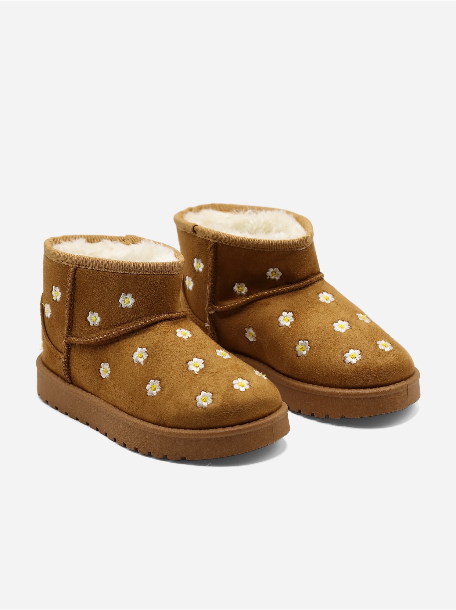 Bottines à motifs florales - Camel