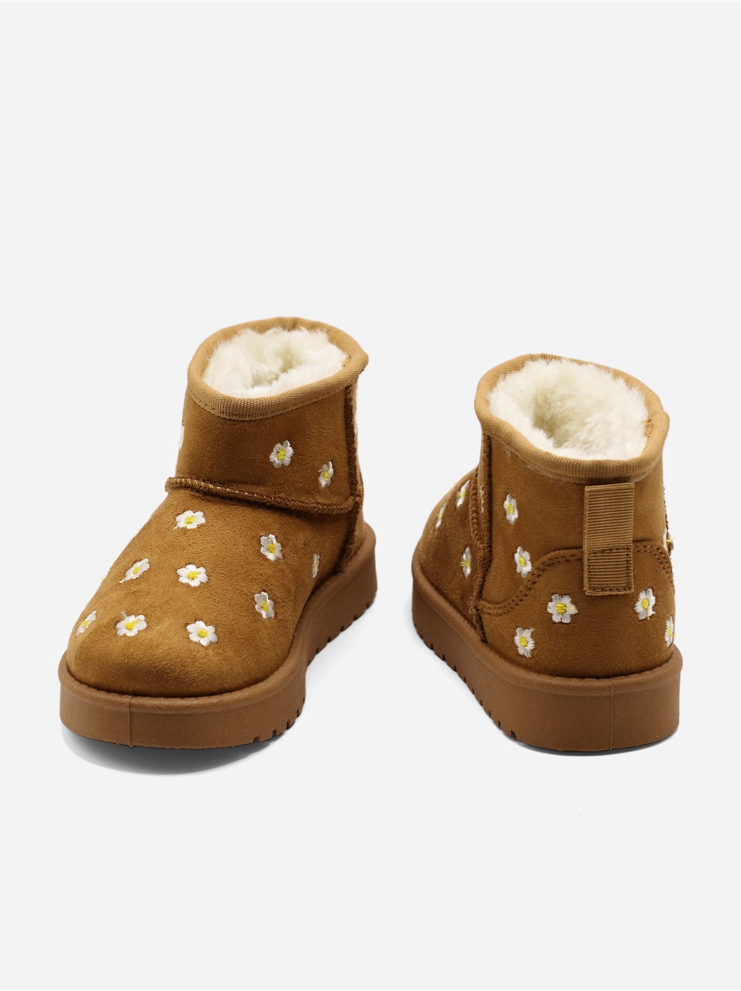 Bottines à motifs florales - Camel