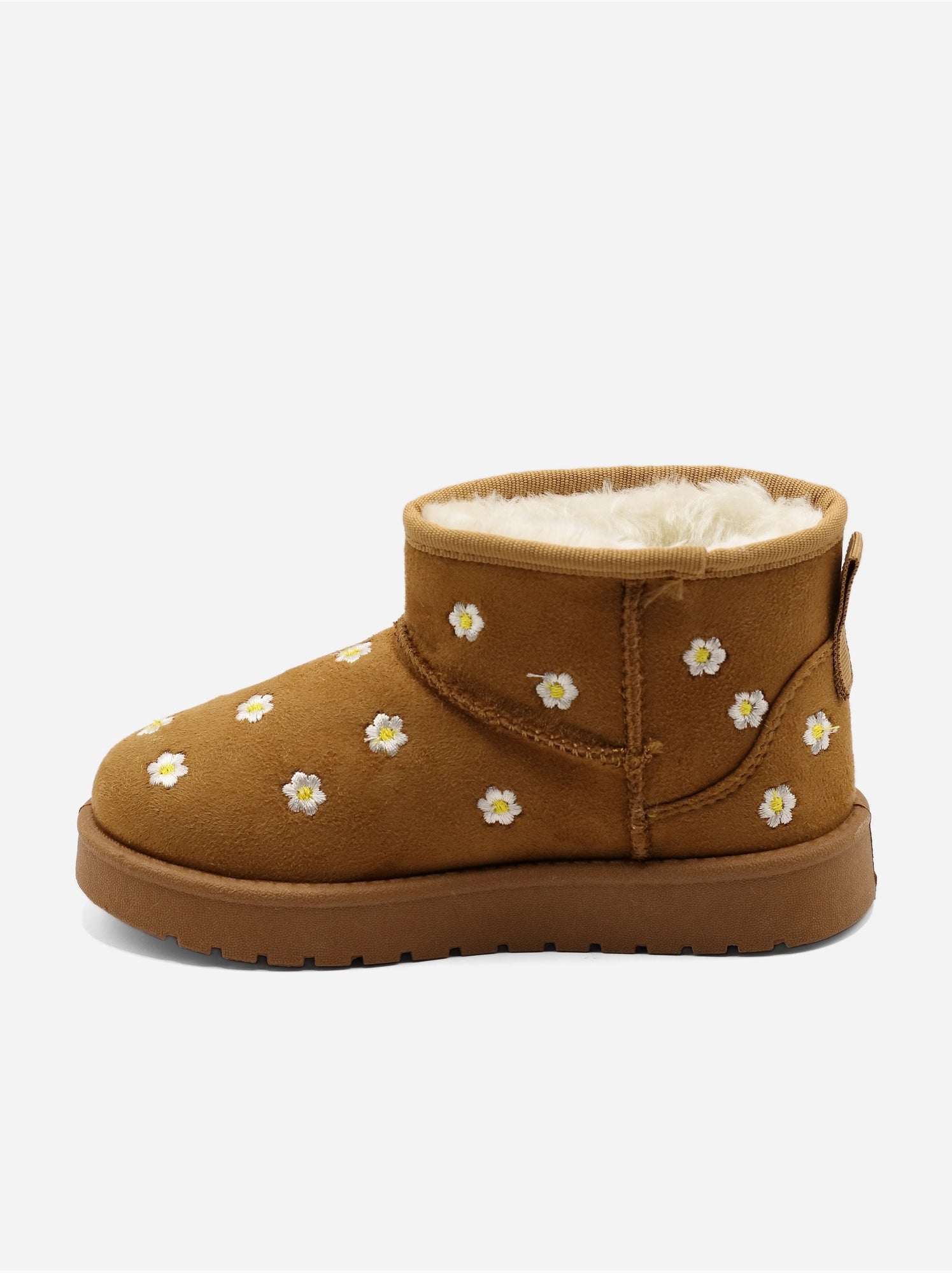 Bottines à motifs florales - Camel