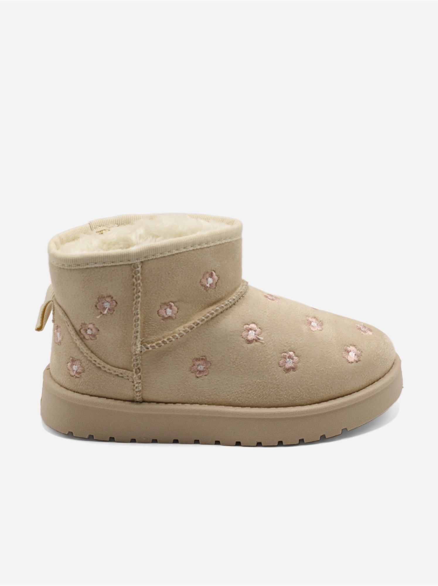 Bottines à motifs florales - Crème