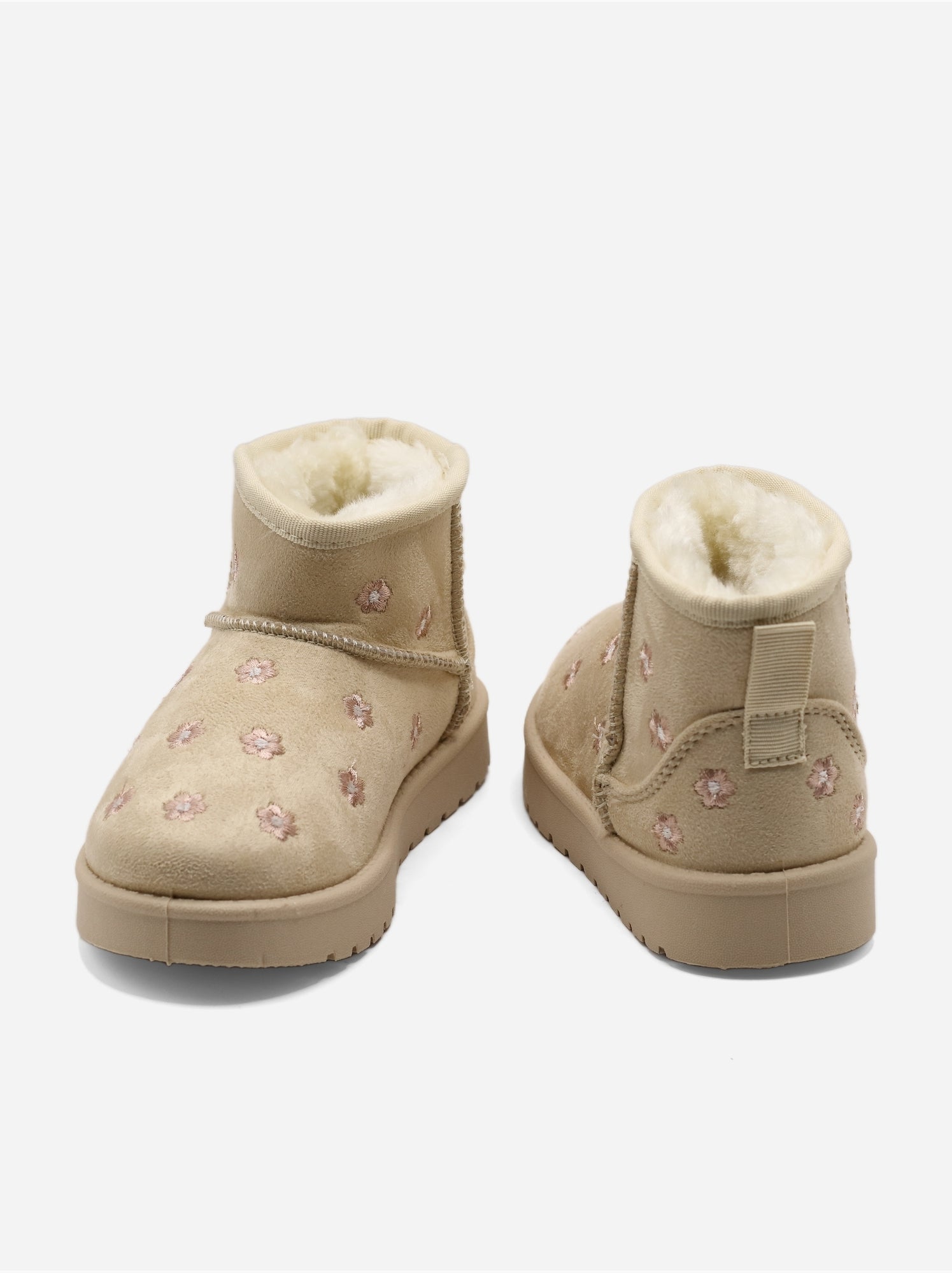 Bottines à motifs florales - Crème