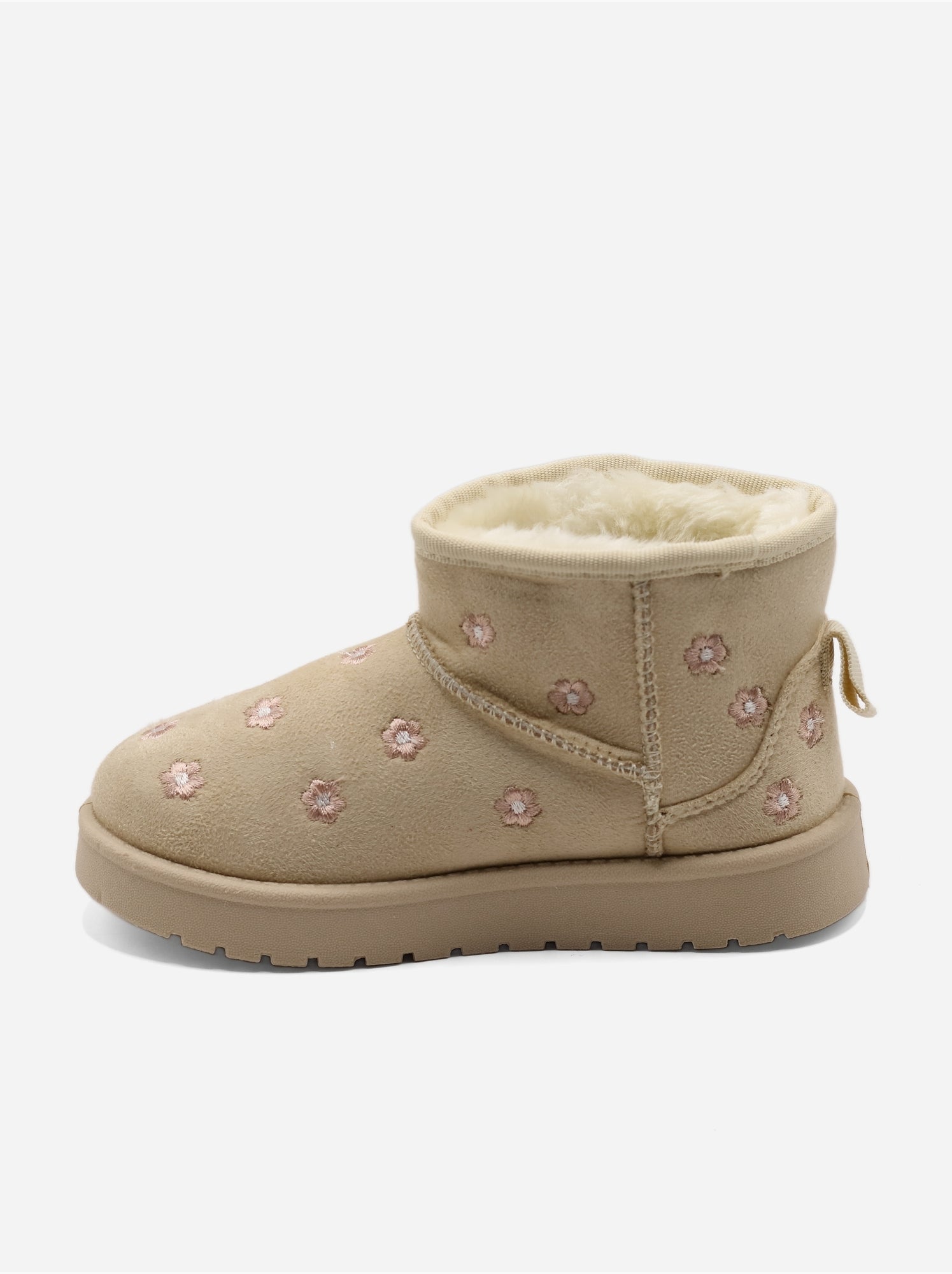 Bottines à motifs florales - Crème