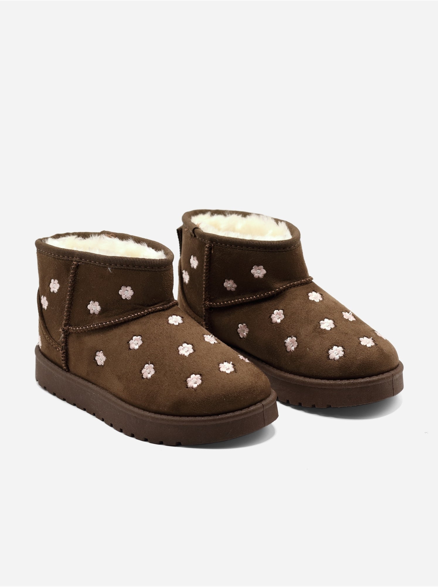 Bottines à motifs florales - Marron