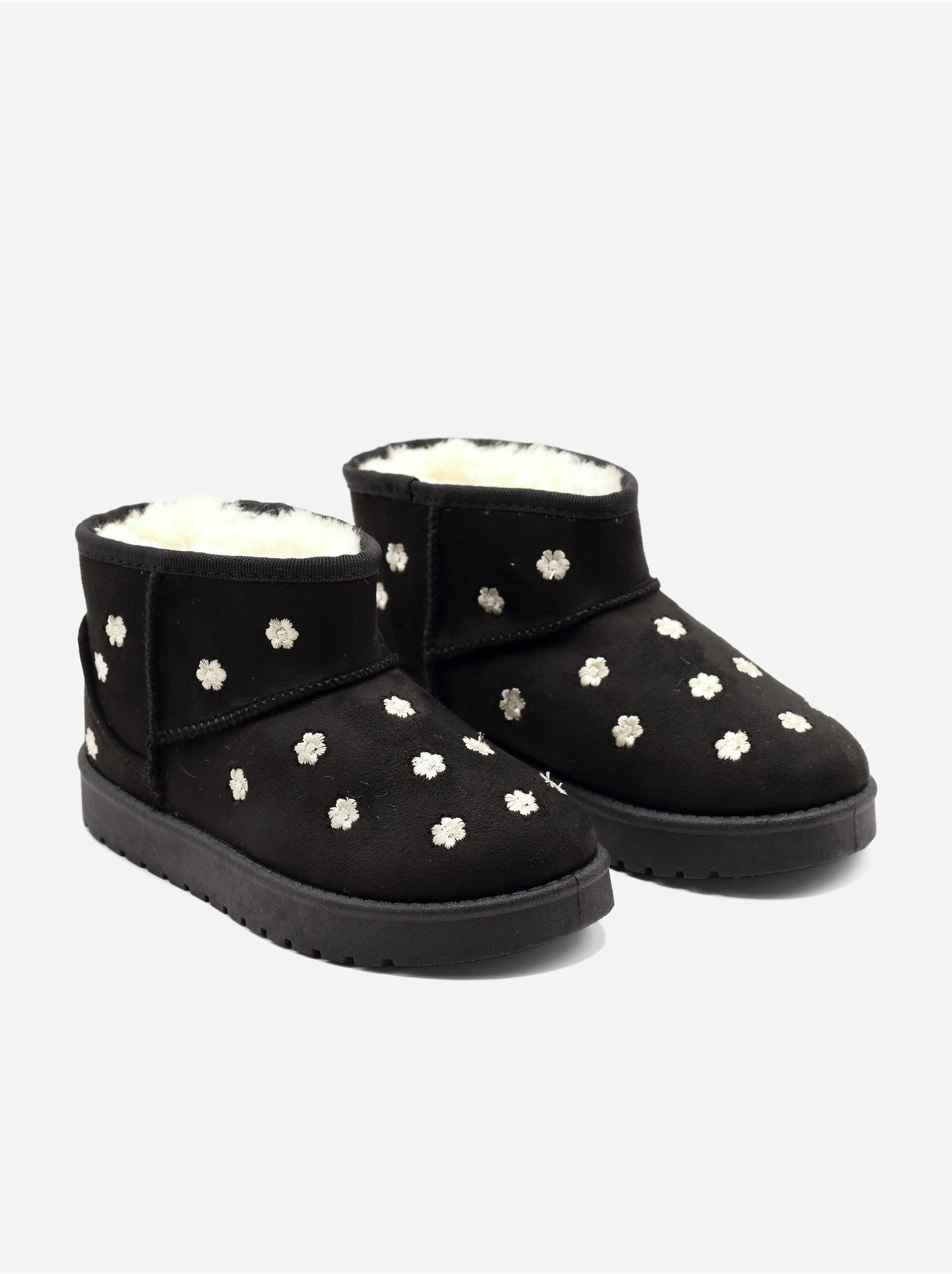 Bottines à motifs florales - Noir