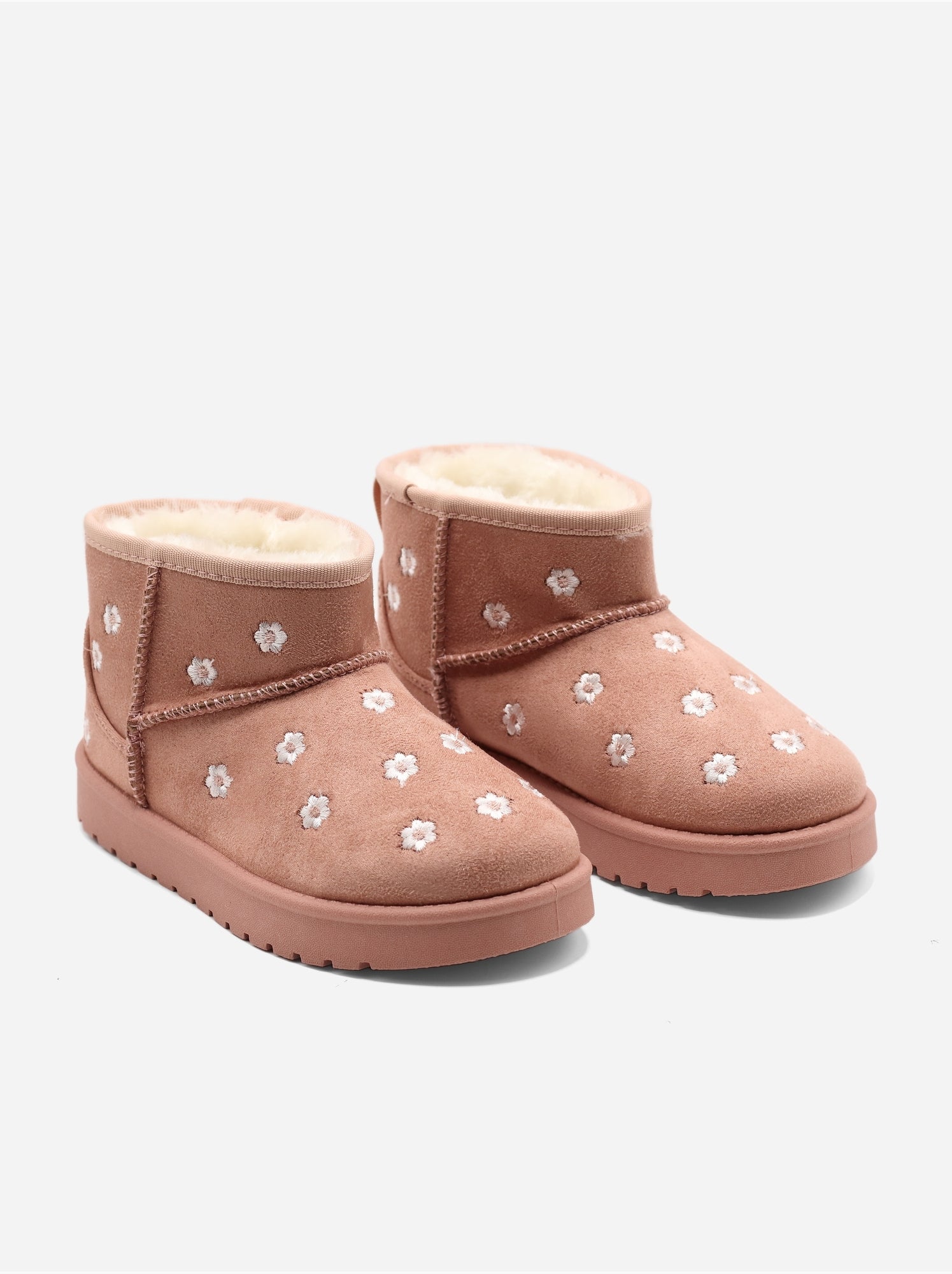 Bottines à motifs florales - Rose