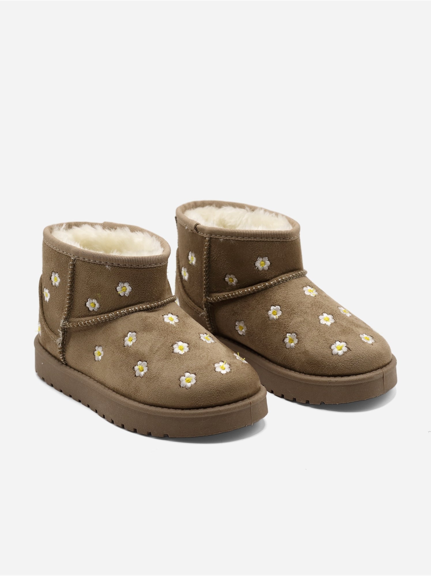 Bottines à motifs florales - Taupe