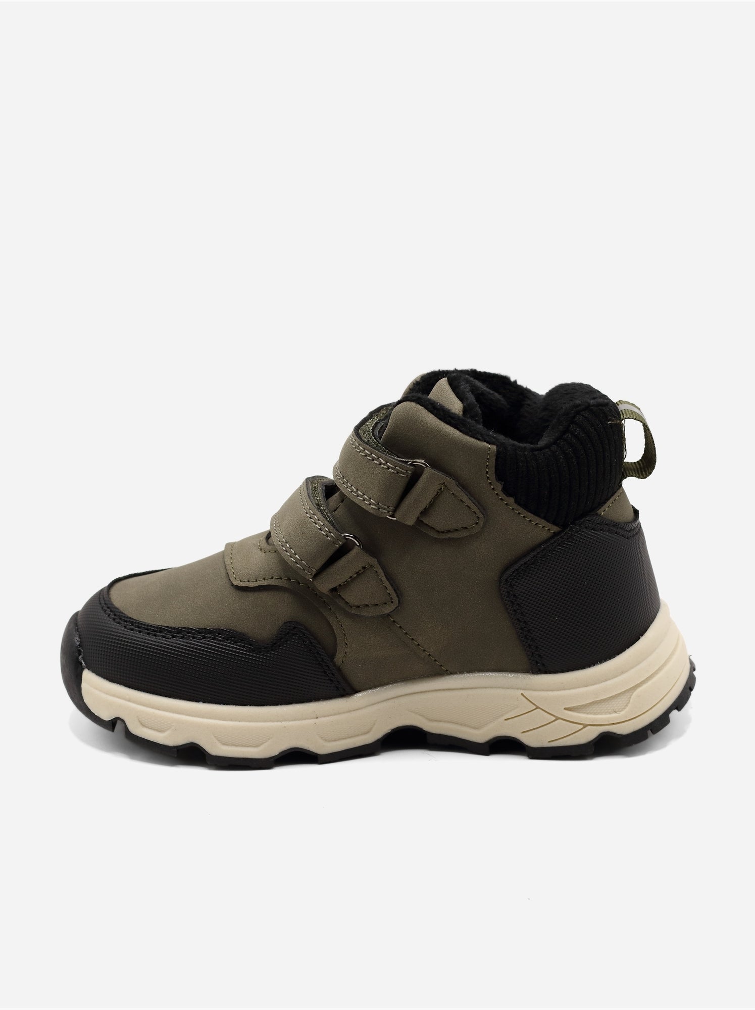 Bottines à scratchs - Blanc Kaki