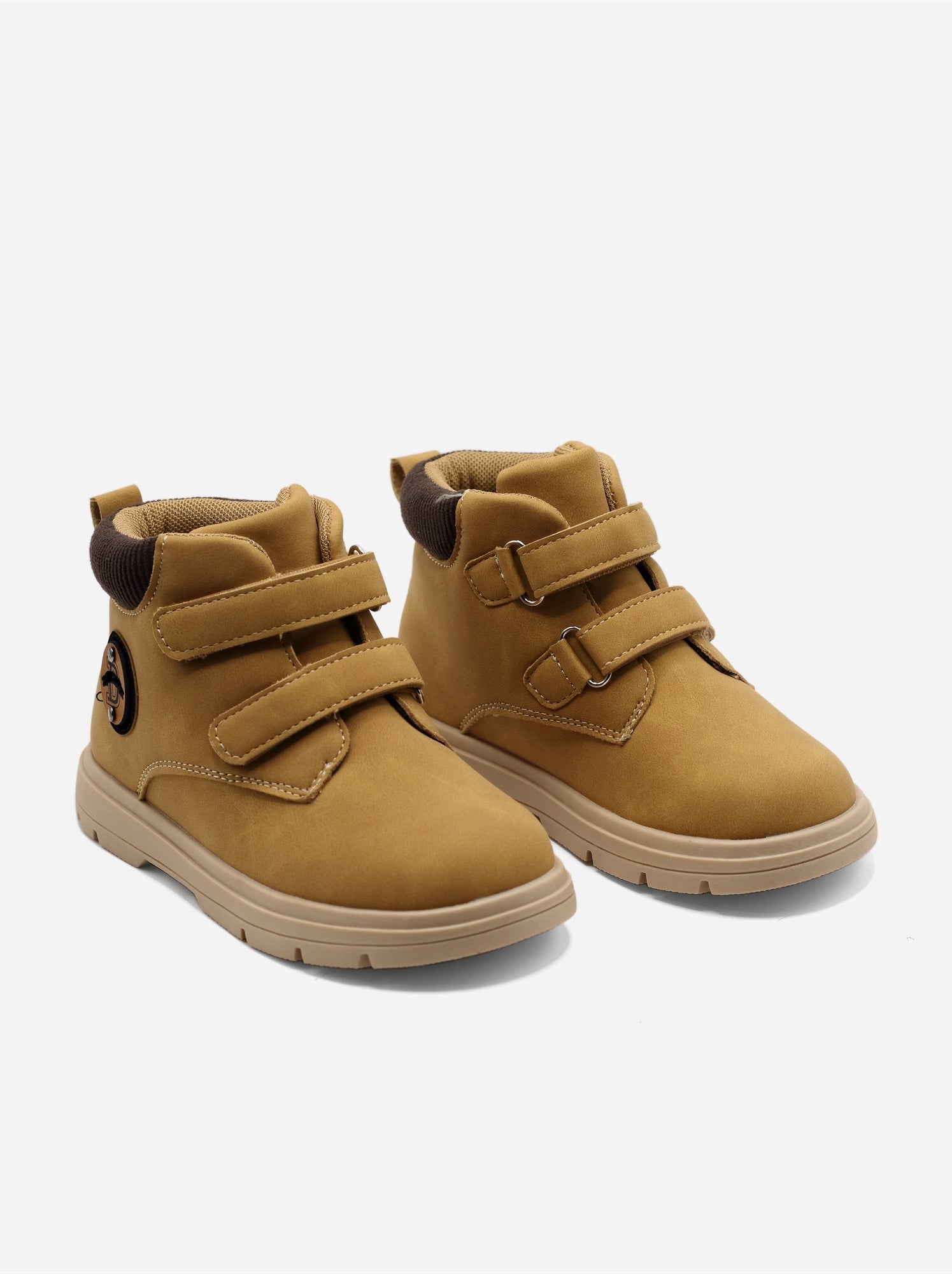 Bottines à scratchs - Camel