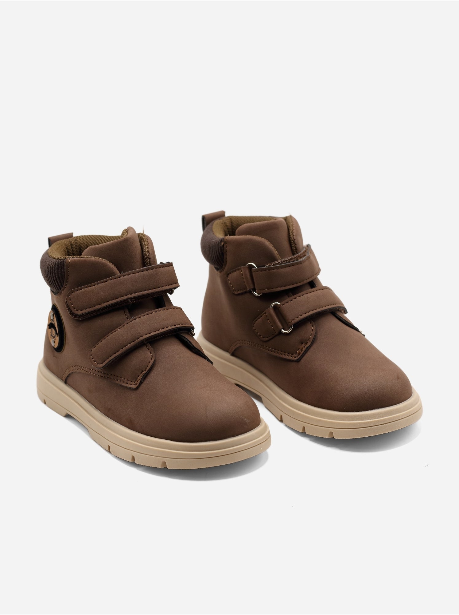 Bottines à scratchs - Marron