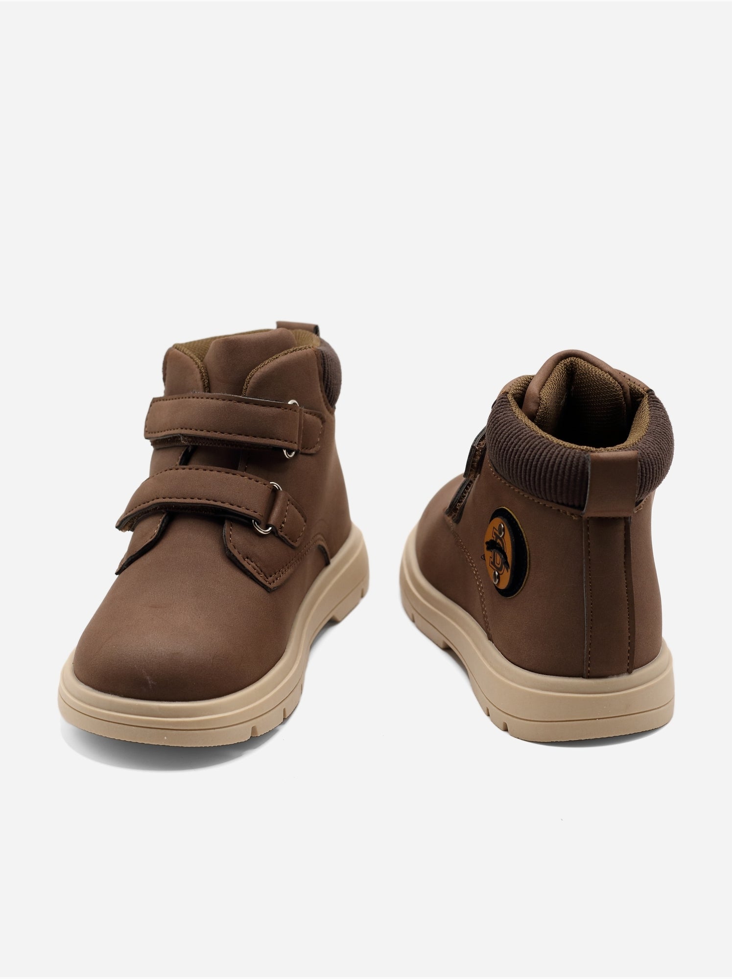 Bottines à scratchs - Marron