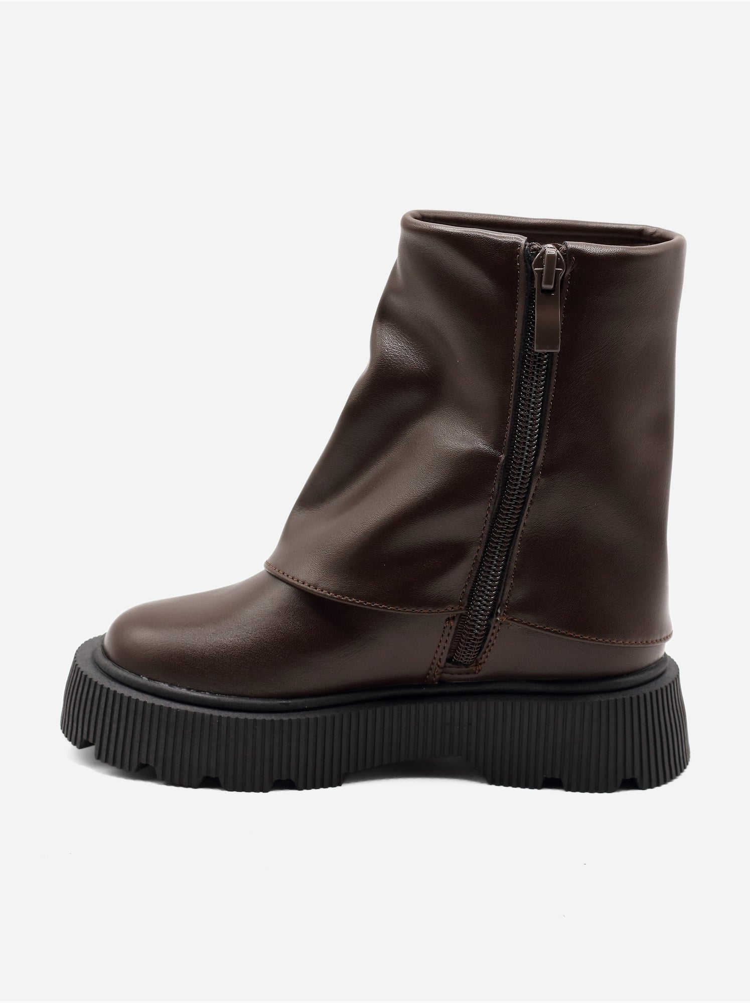 Bottines à semelles crantées - Marron