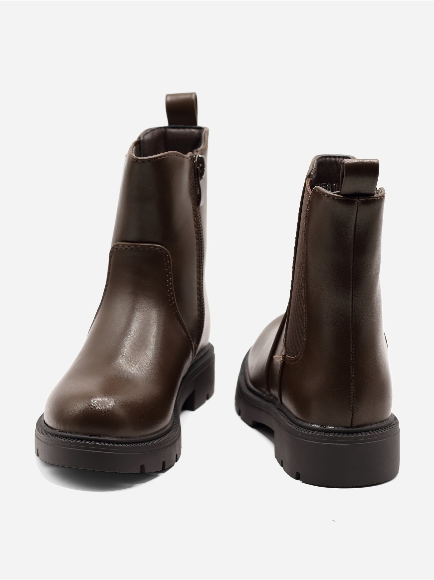 Bottines à semelles crantées - Marron
