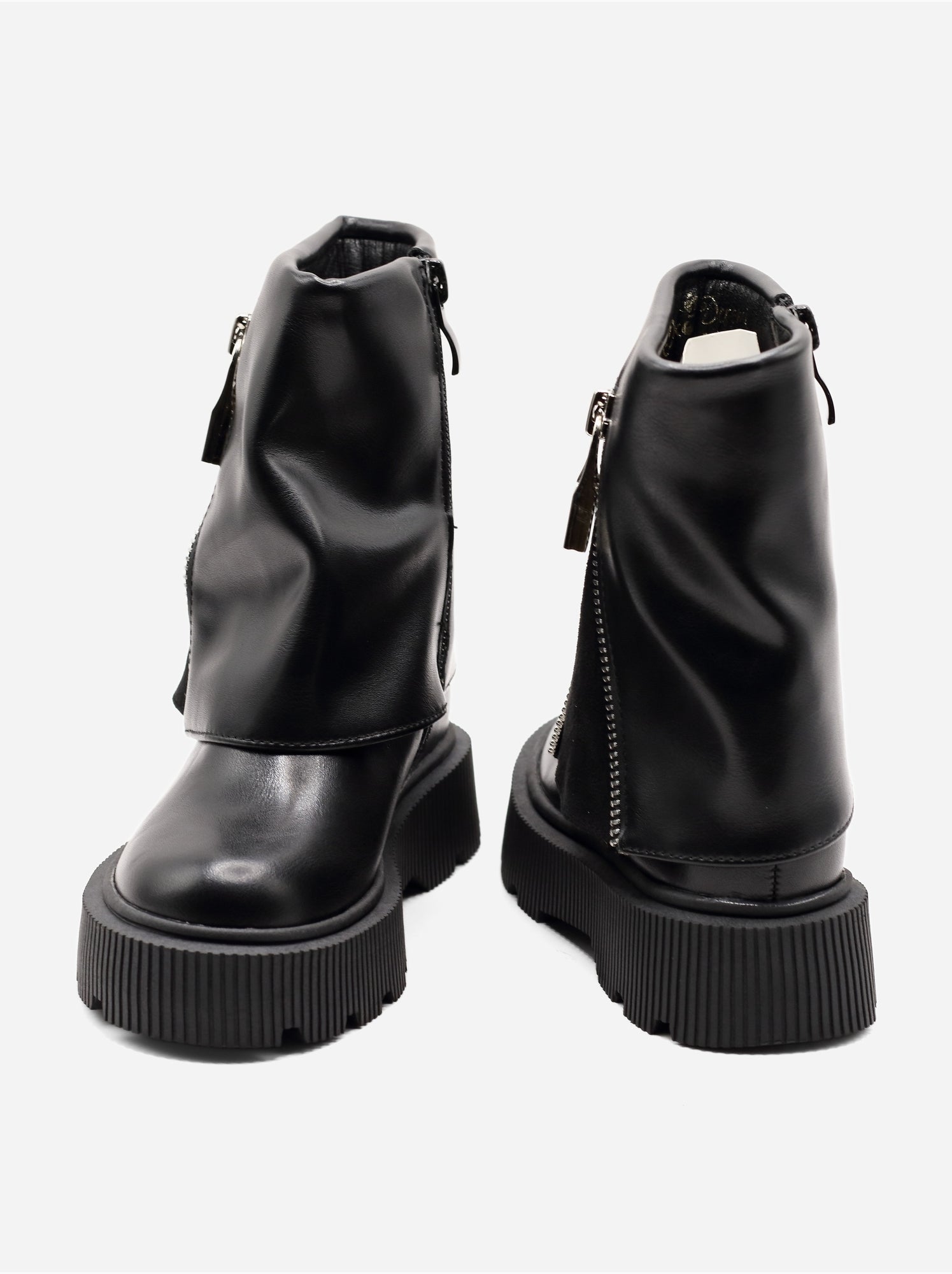 Bottines à semelles crantées - Noir