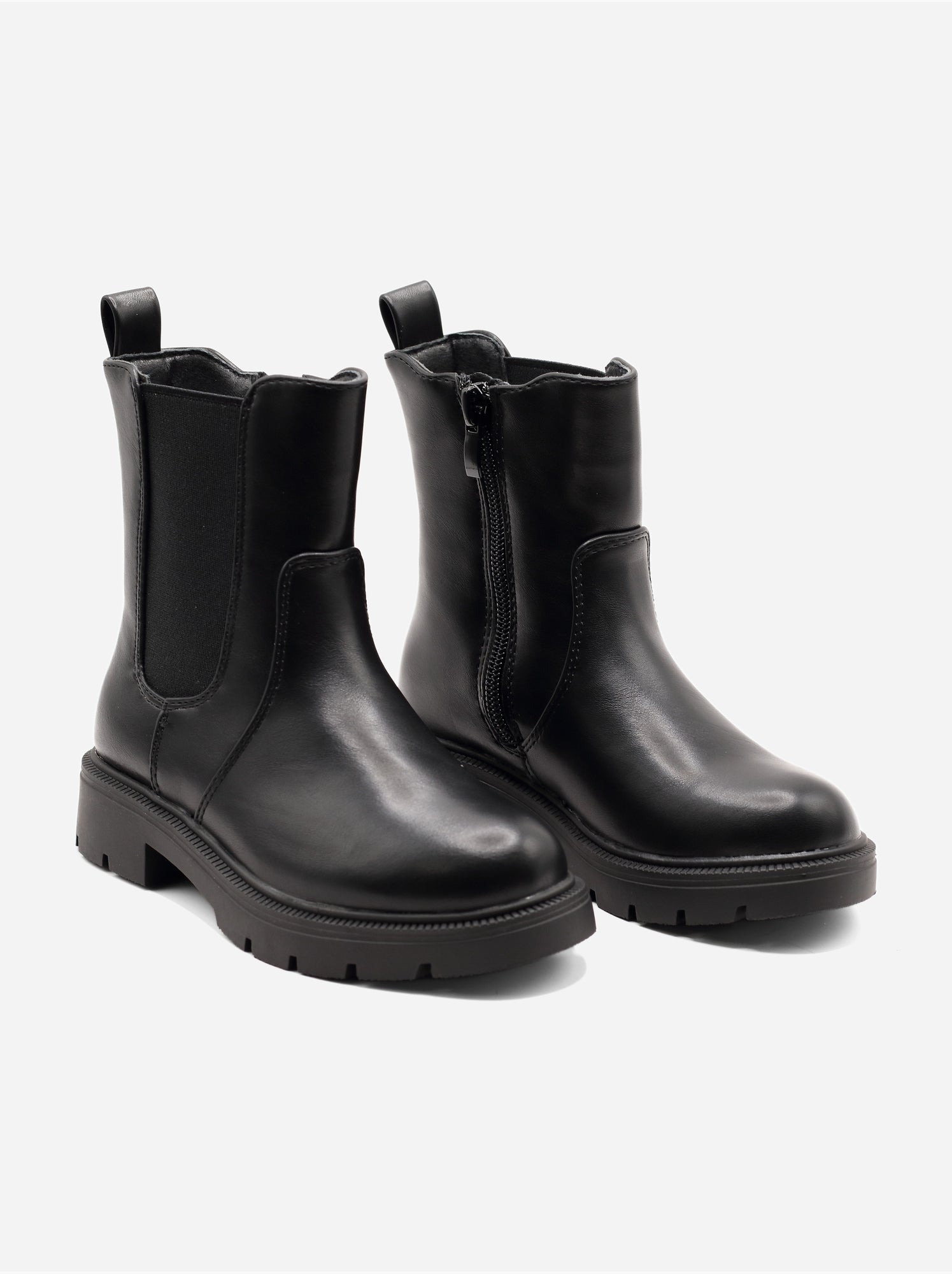 Bottines à semelles crantées - Noir