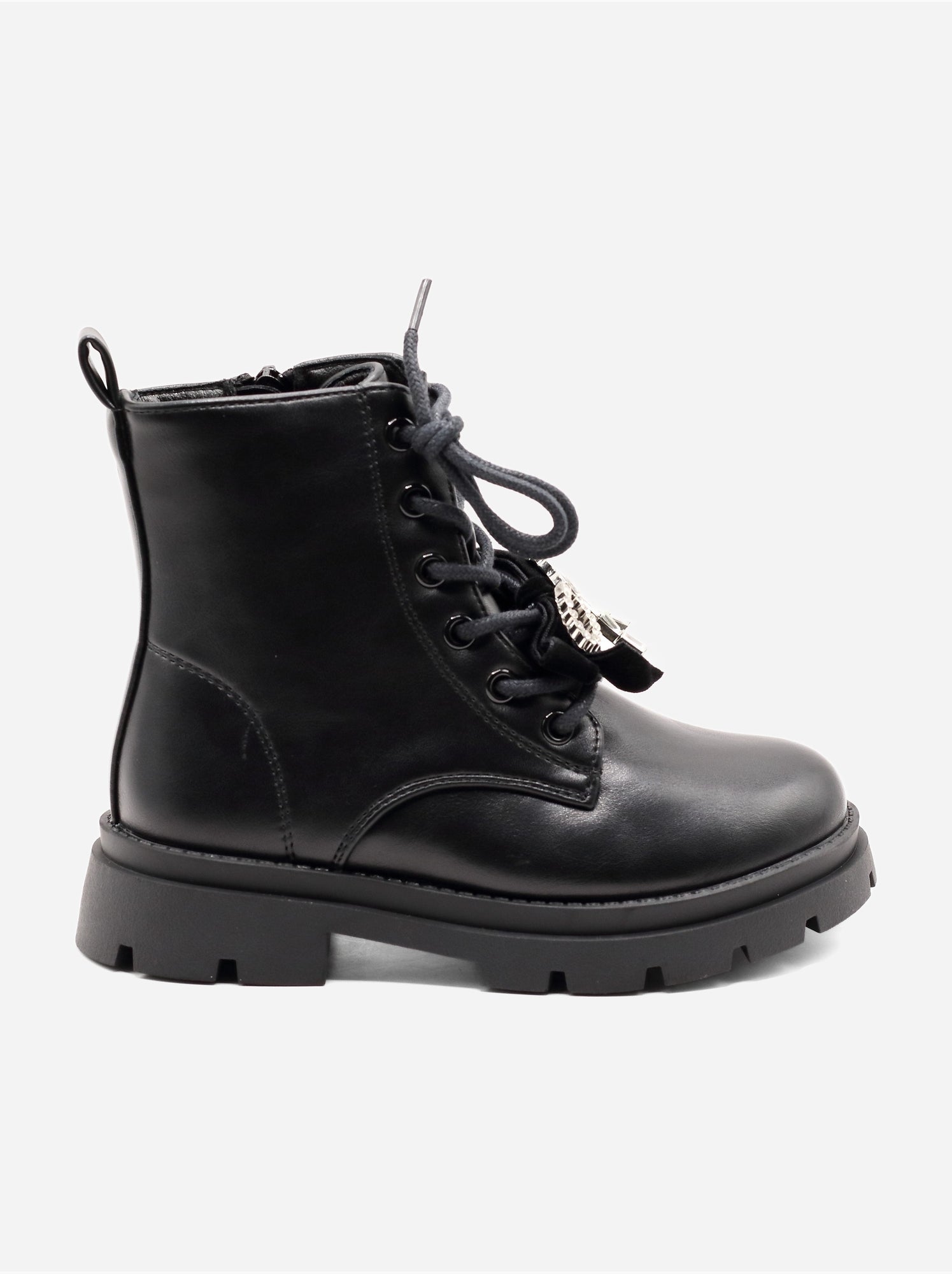 Bottines avec un nœud décoratif - Noir mat