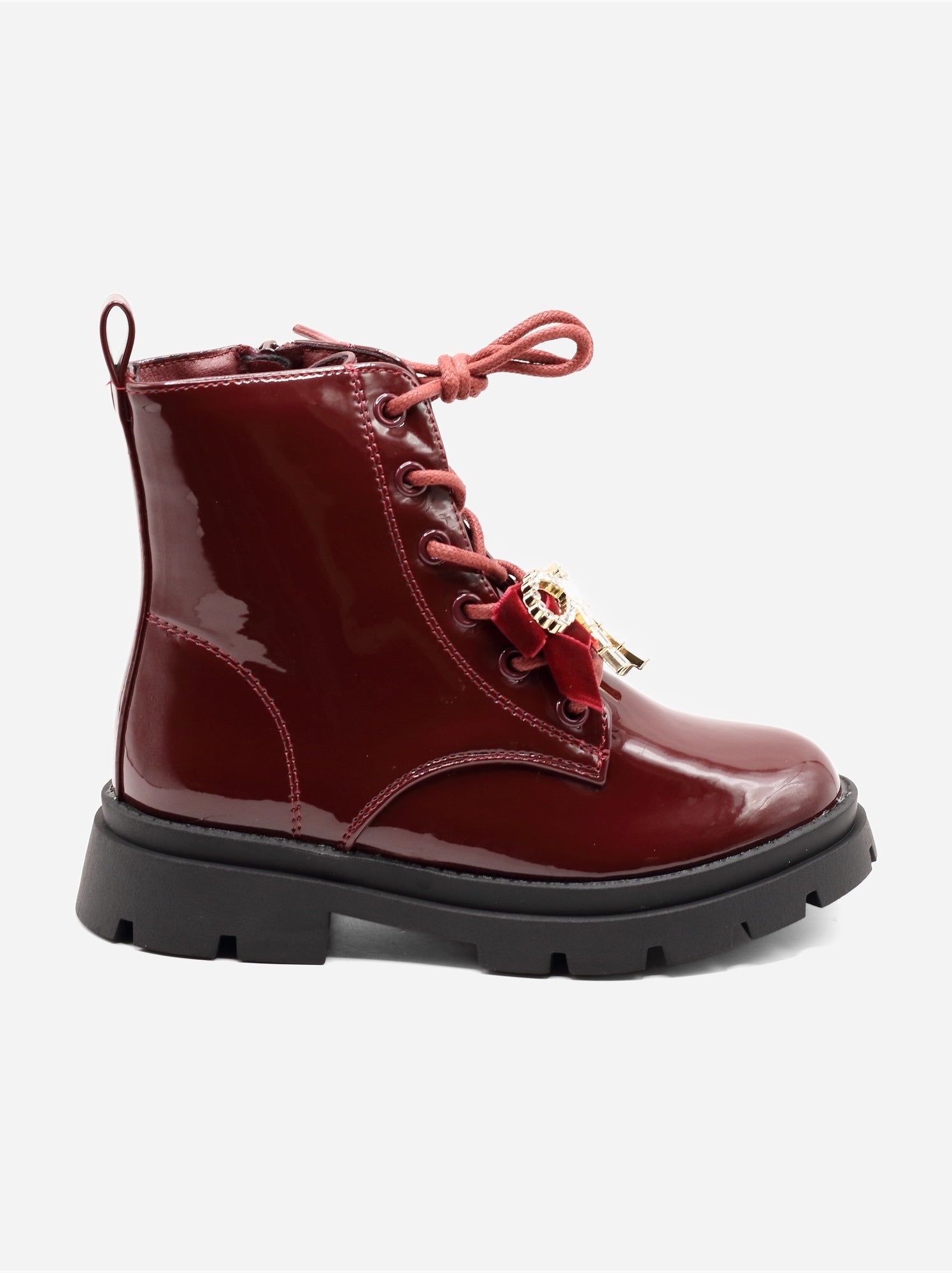 Bottines avec un nœud décoratif - Rouge