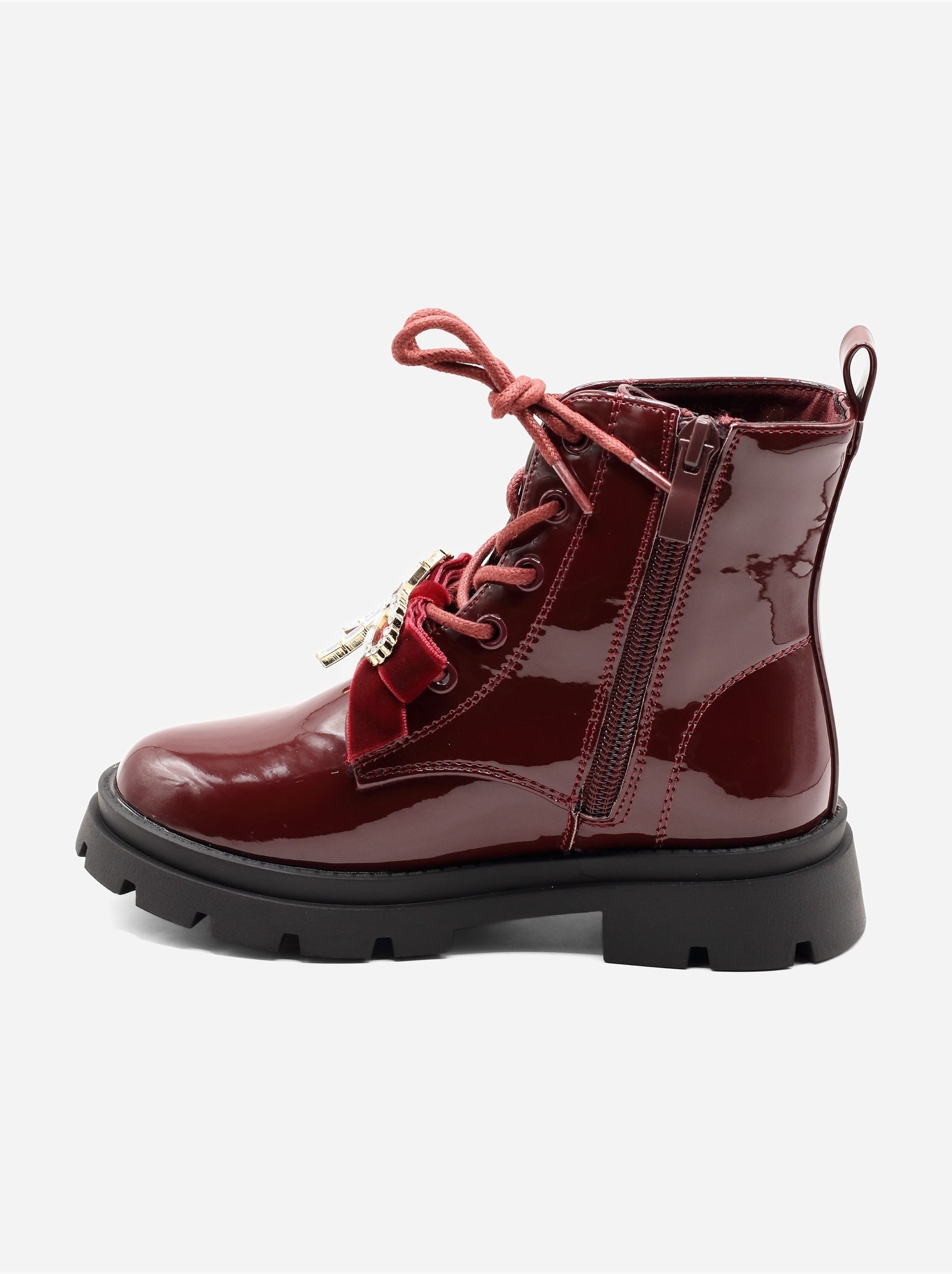 Bottines avec un nœud décoratif - Rouge