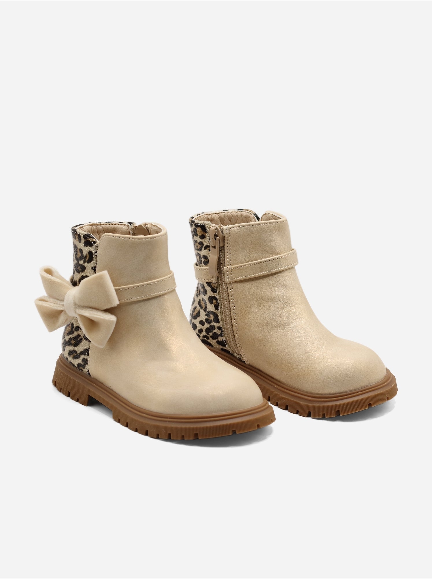 Bottines bébé à noeuds - Crème