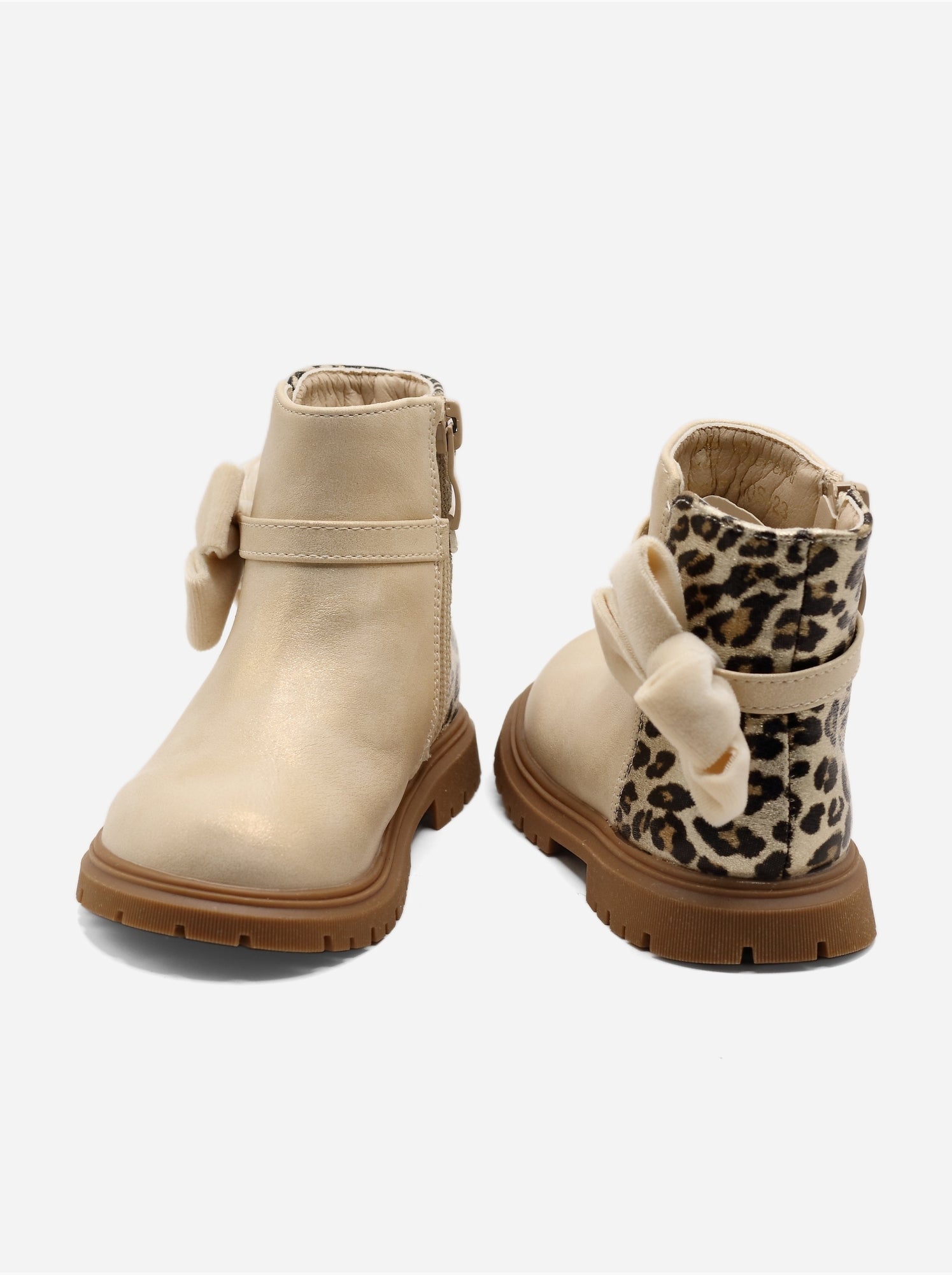 Bottines bébé à noeuds - Crème