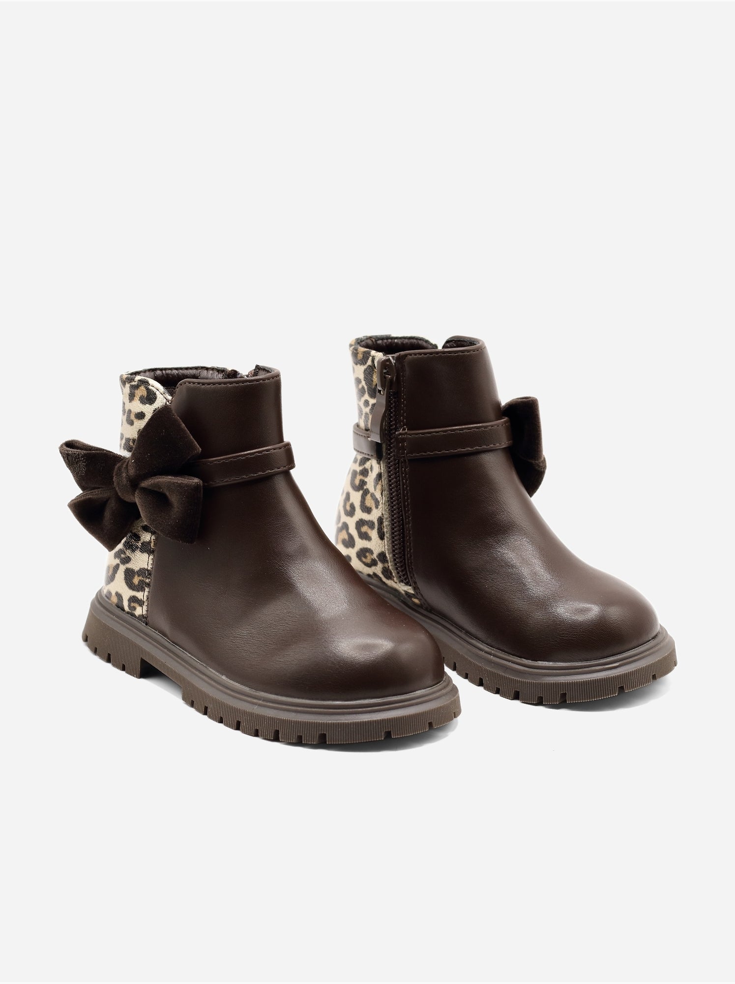 Bottines bébé à noeuds - Marron