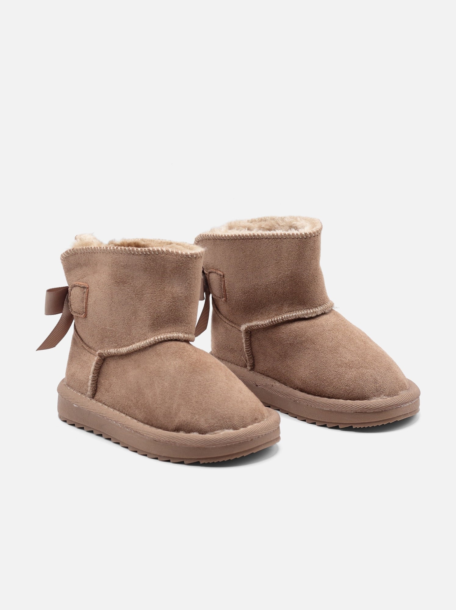 Bottines bébé à noeuds - Taupe