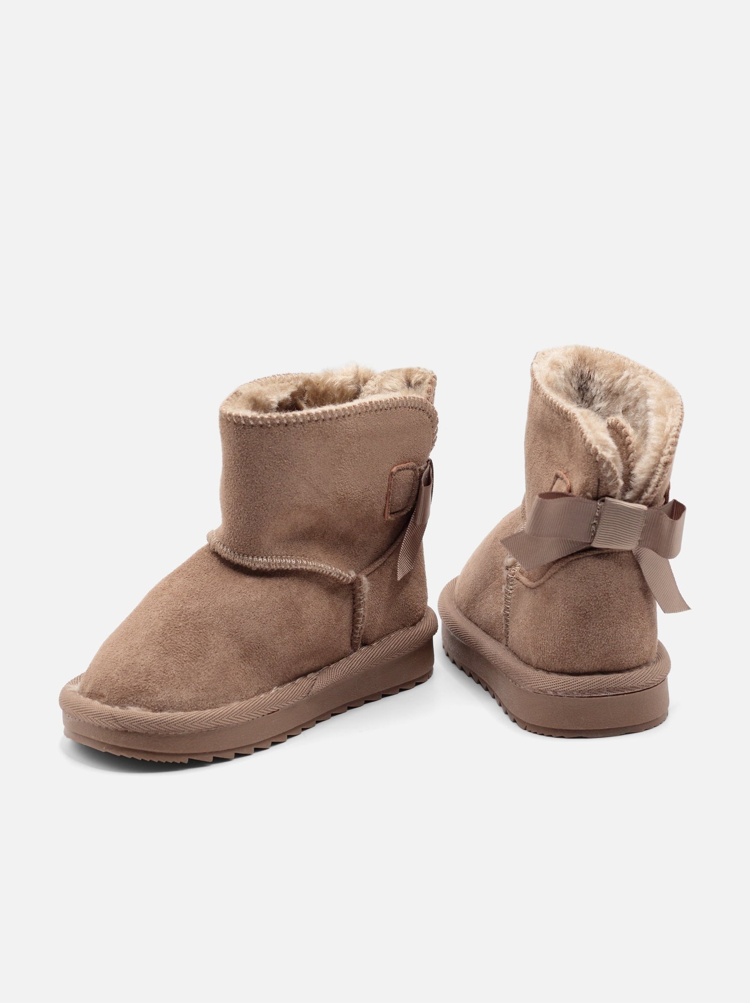 Bottines bébé à noeuds - Taupe