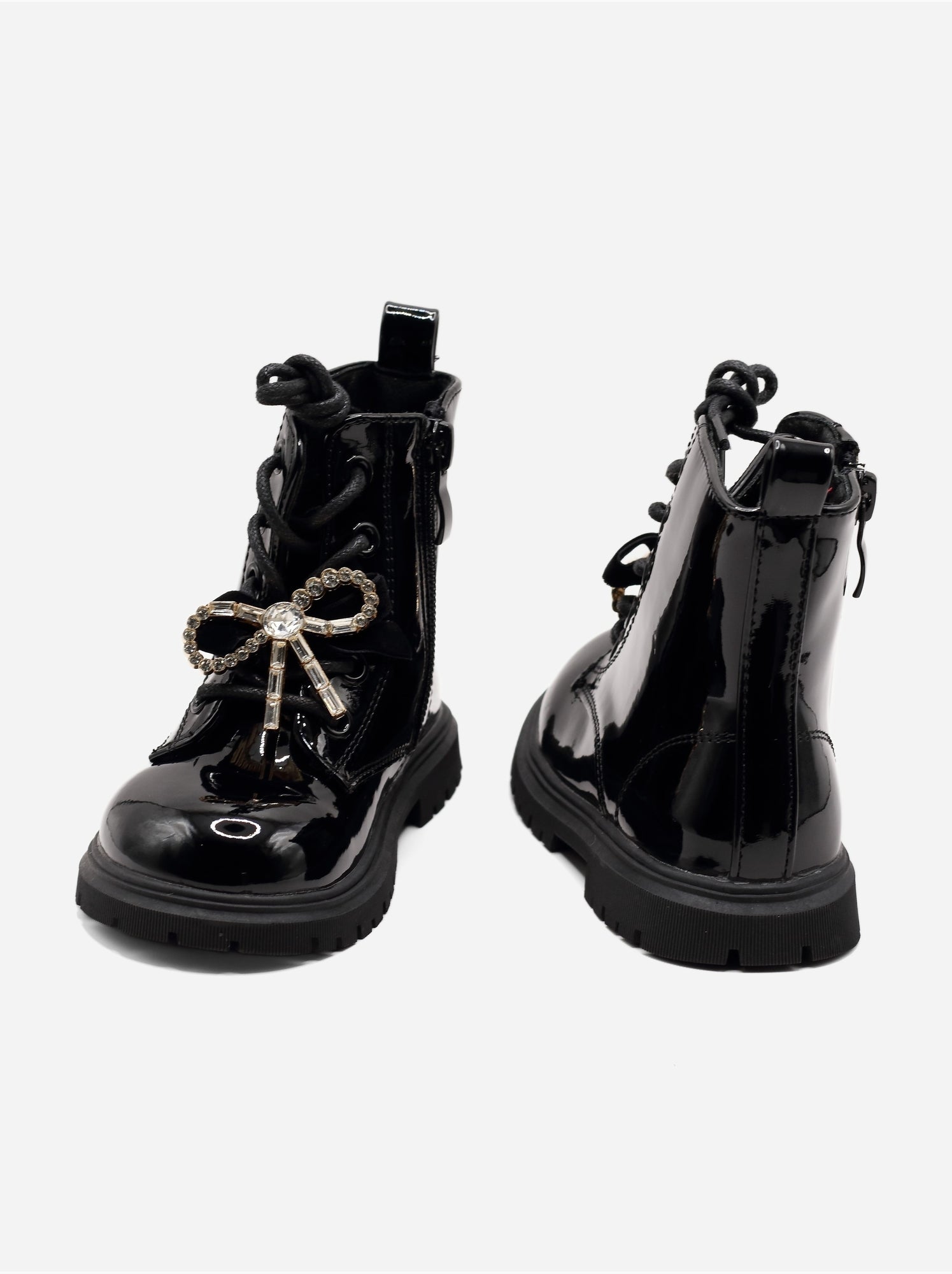 Bottines bébé avec un nœud décoratif - Noir