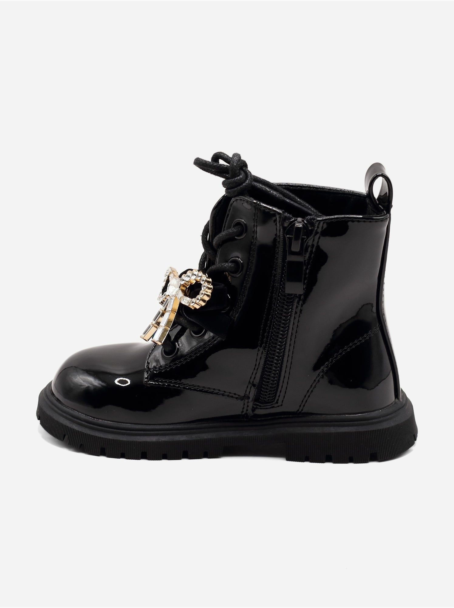 Bottines bébé avec un nœud décoratif - Noir