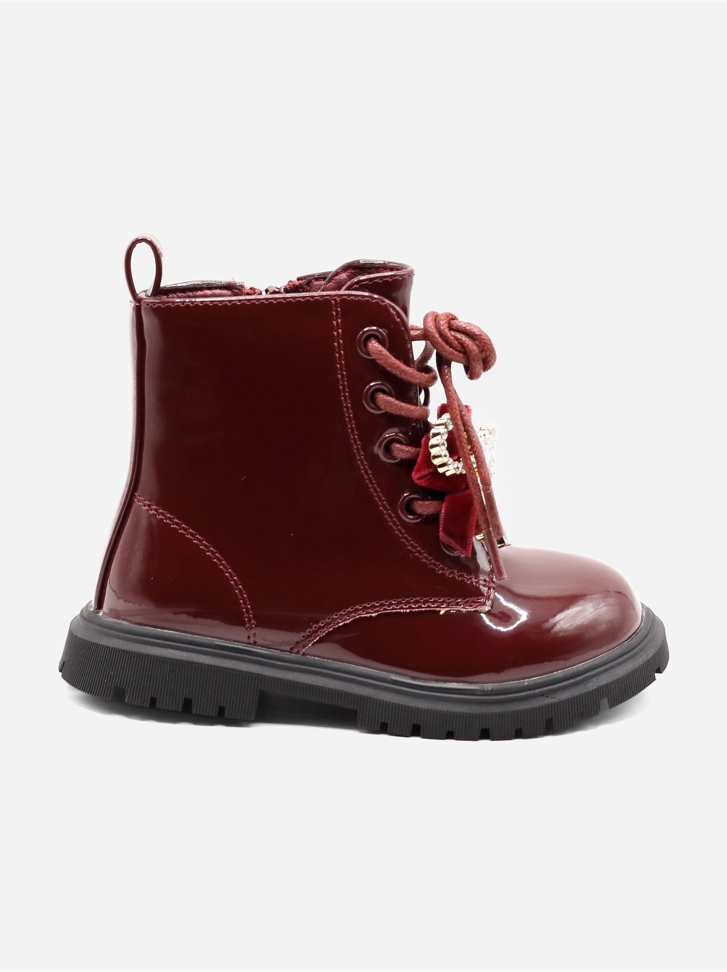 Bottines bébé avec un nœud décoratif - Rouge