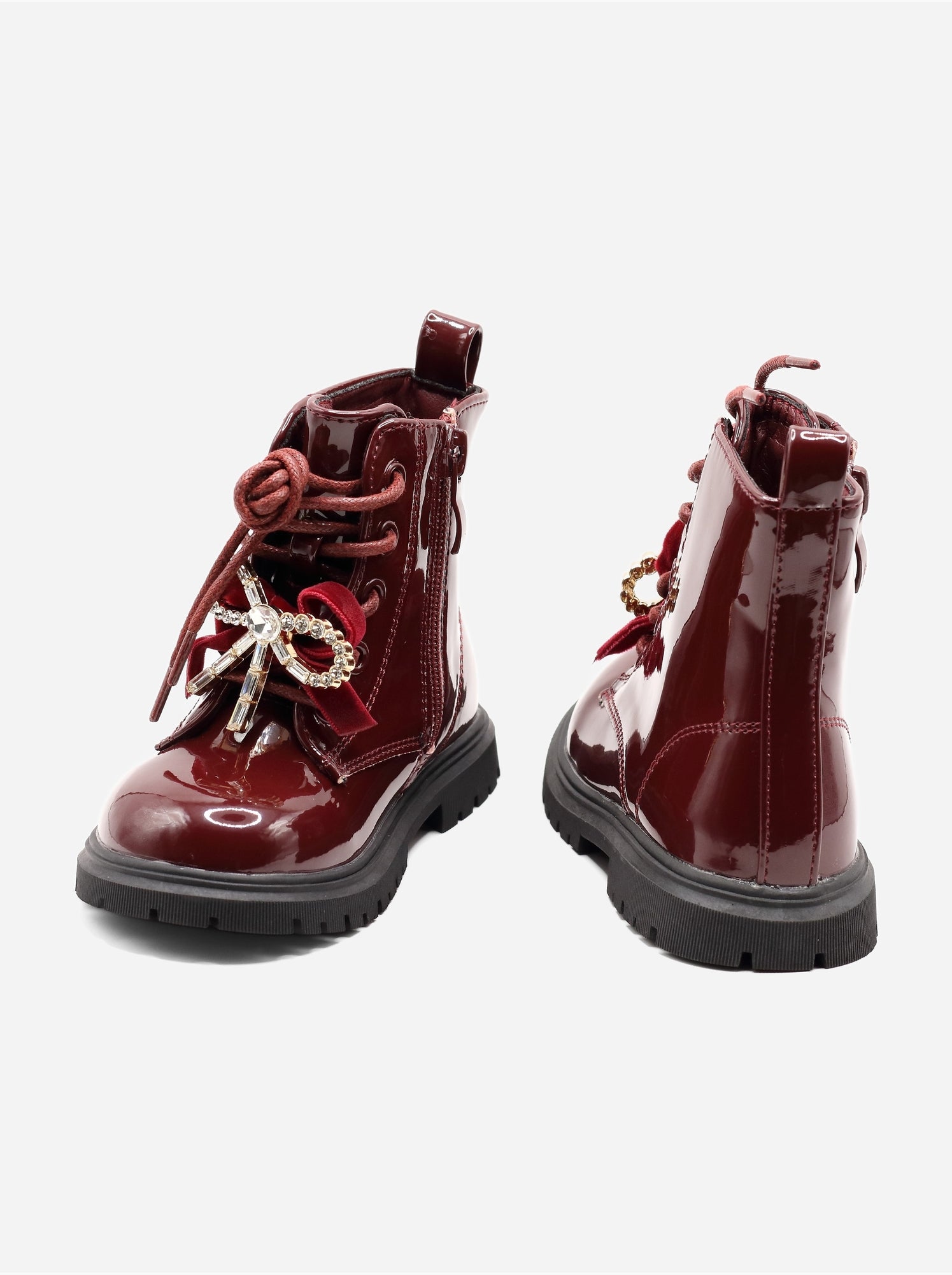 Bottines bébé avec un nœud décoratif - Rouge