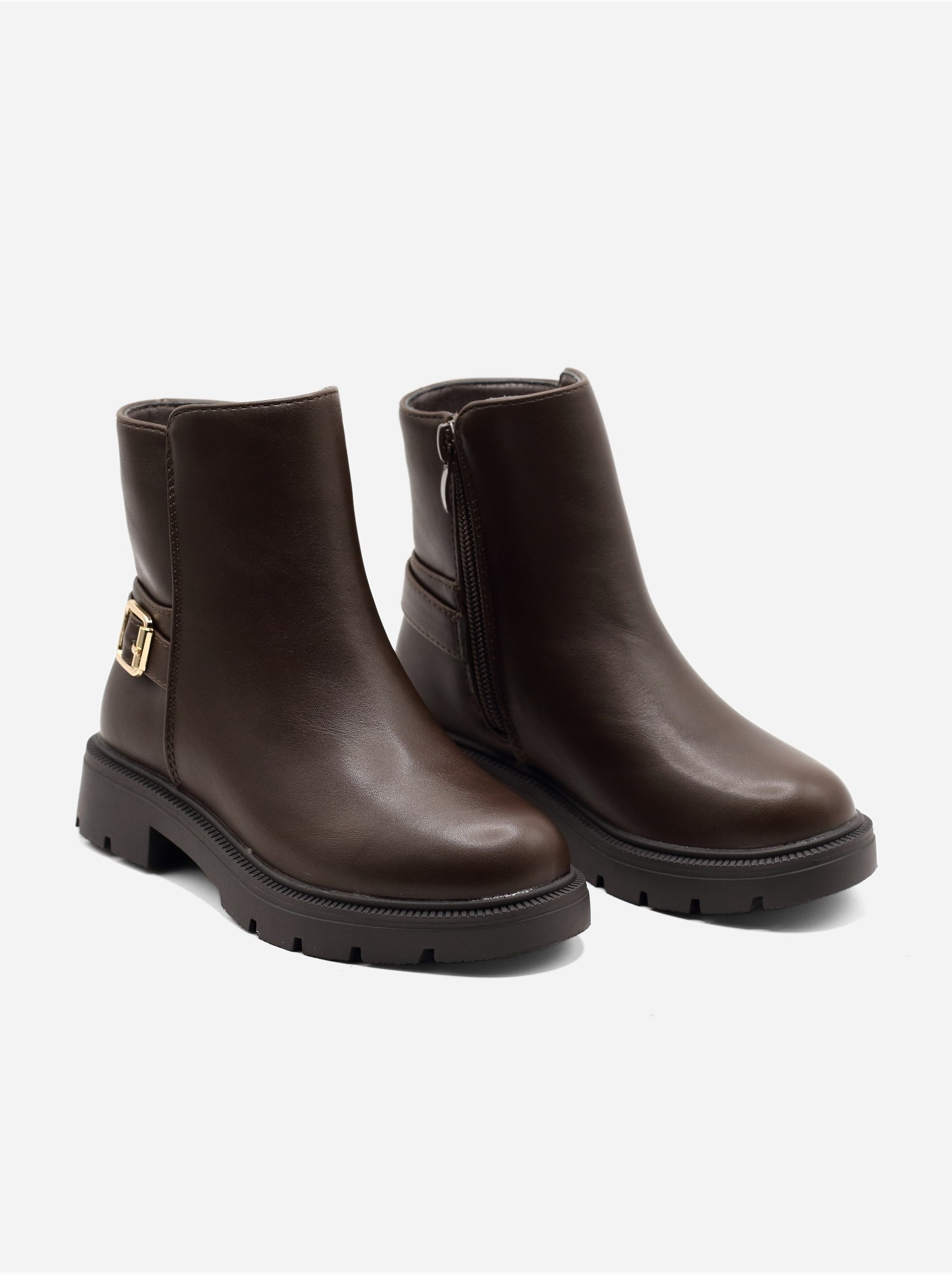 Bottines boucle ardillon - Marron