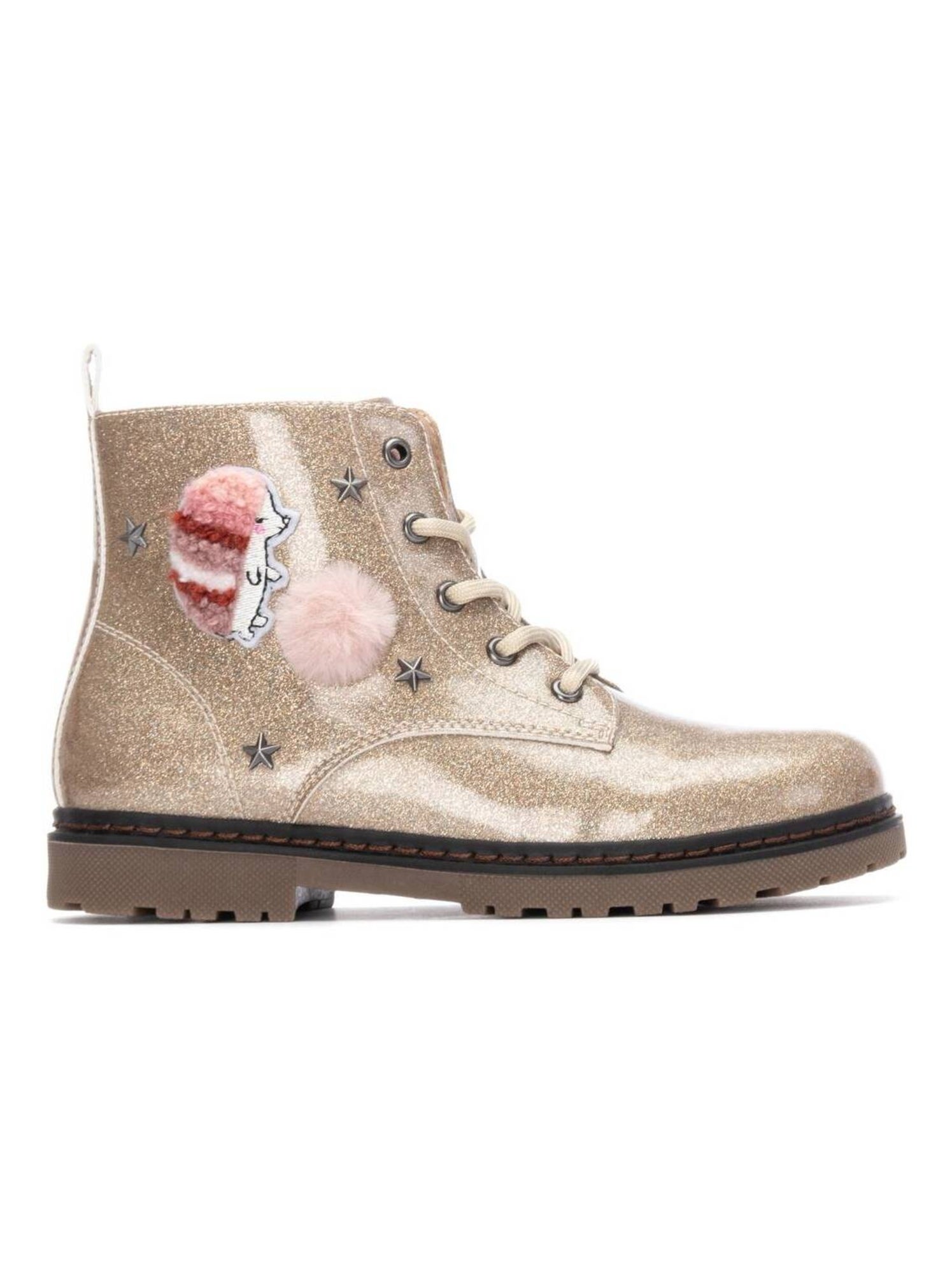 Bottines fillettes à fermeture éclair - Crème