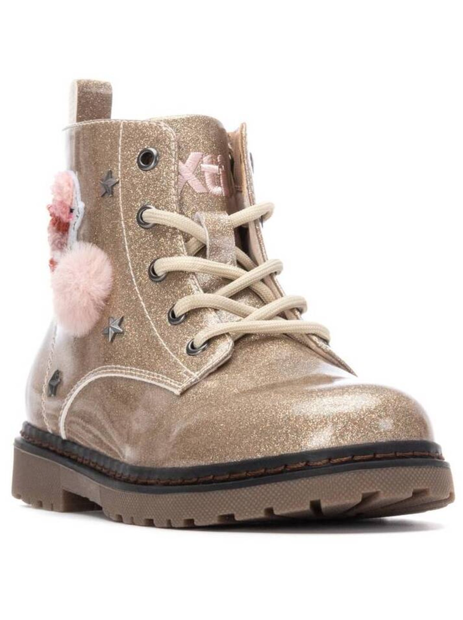 Bottines fillettes à fermeture éclair - Crème