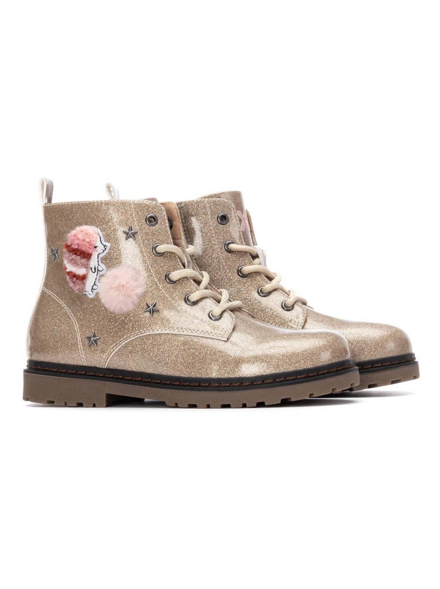 Bottines fillettes à fermeture éclair - Crème