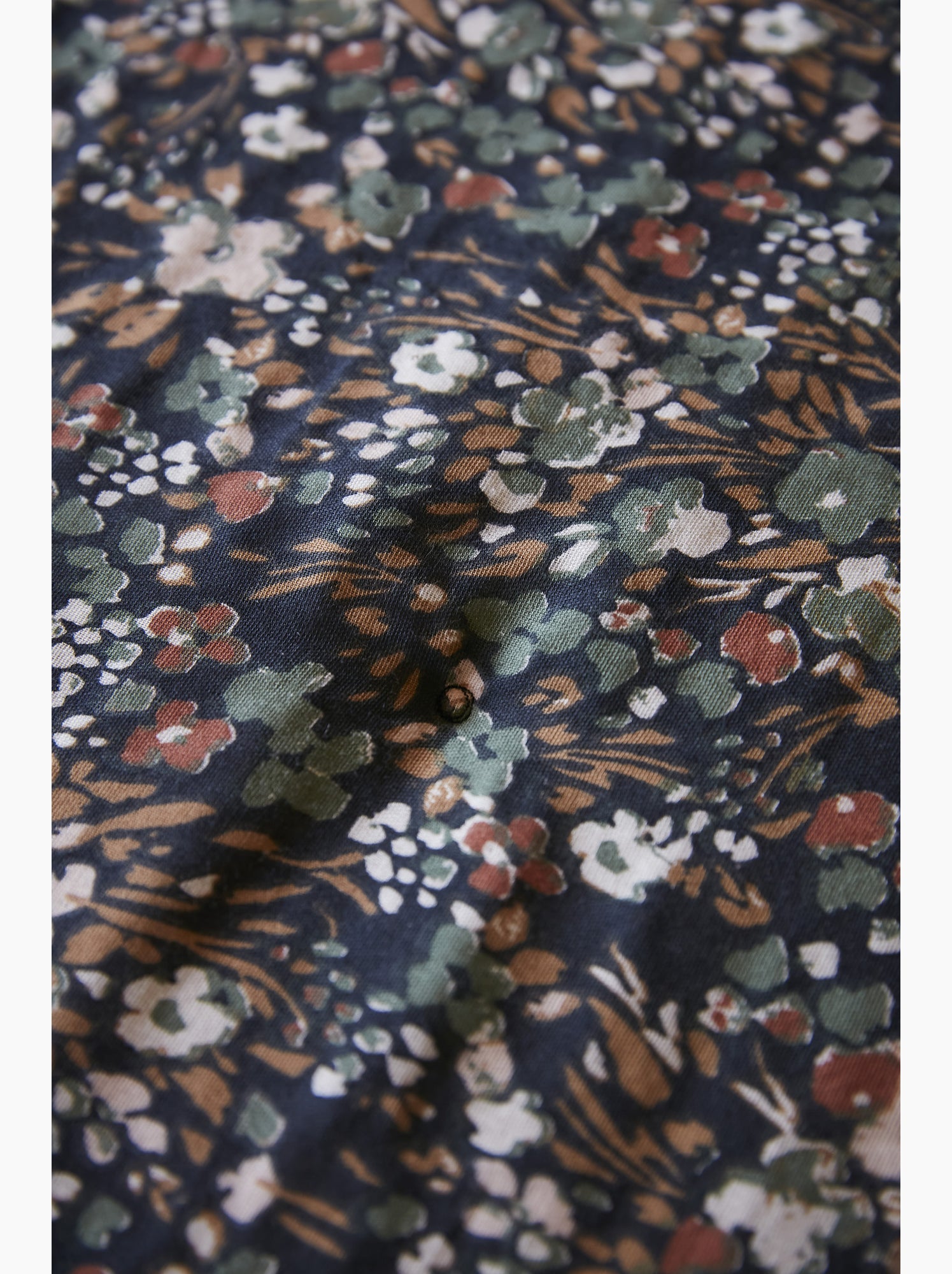Bout de lit – double gaze de coton imprimée – capucine minuit - Bleu foncé