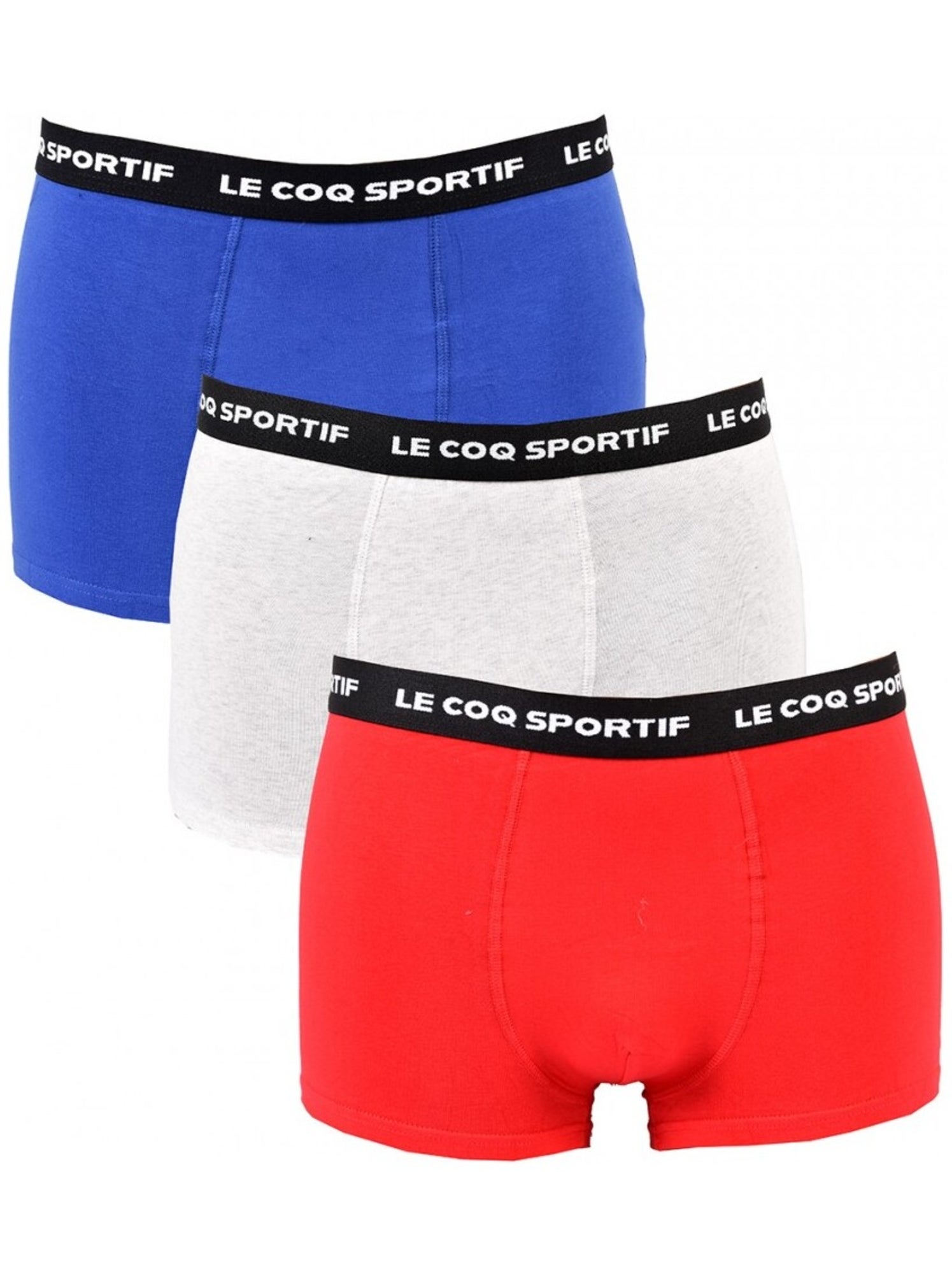 Boxer Homme LE COQ SPORTIF - Pack de 3 - Blanc Rouge Bleu