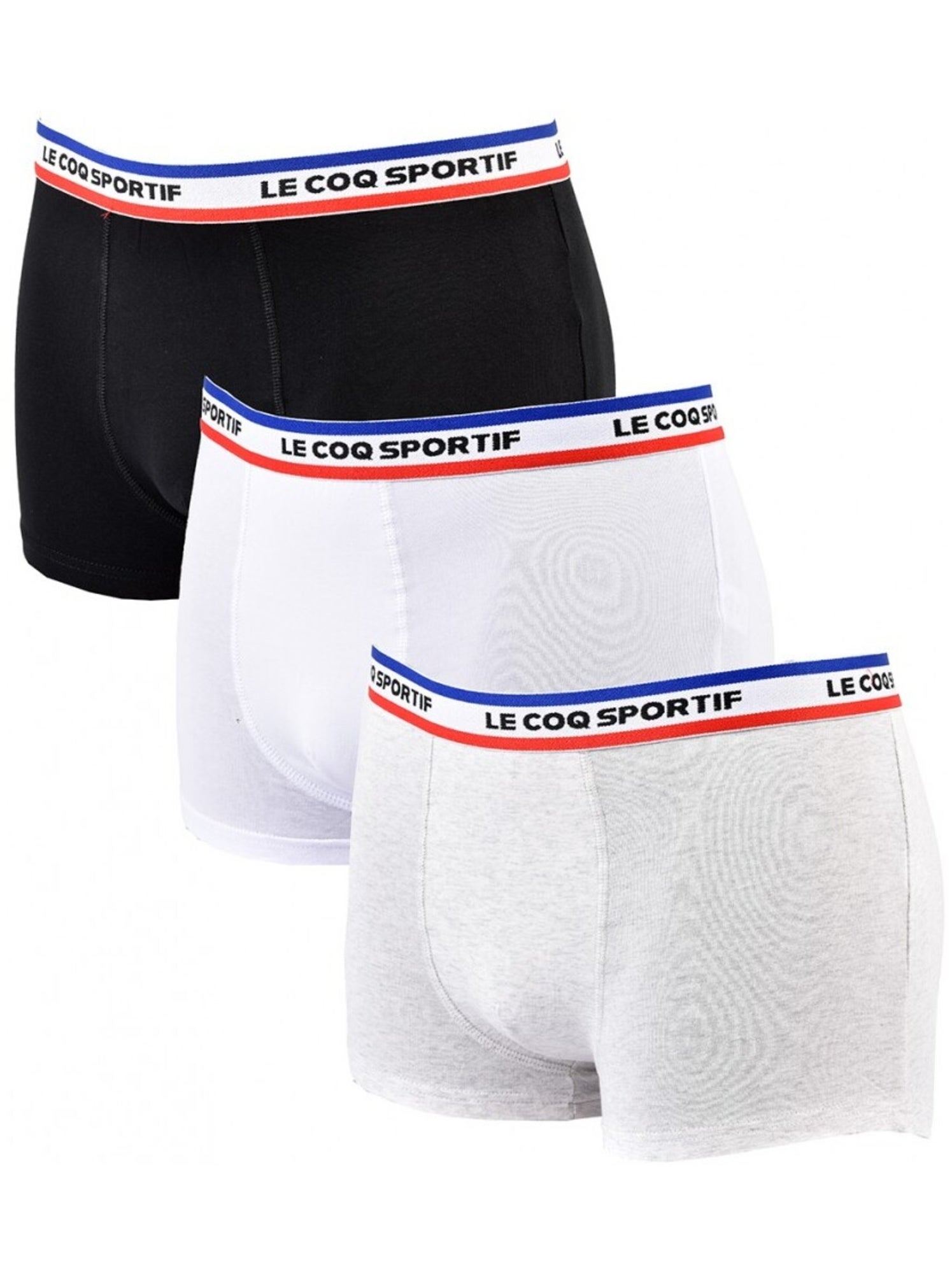 Boxer Homme LE COQ SPORTIF - Pack de 3 - Noir Blanc Gris