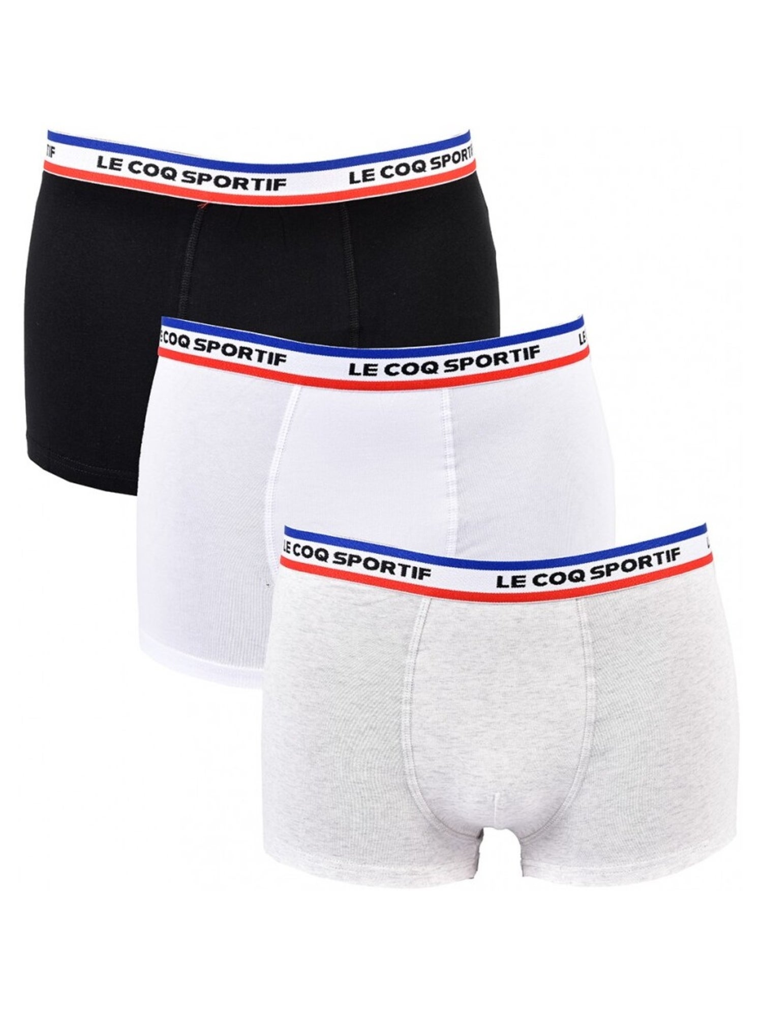 Boxer Homme LE COQ SPORTIF - Pack de 3 - Noir Blanc Gris