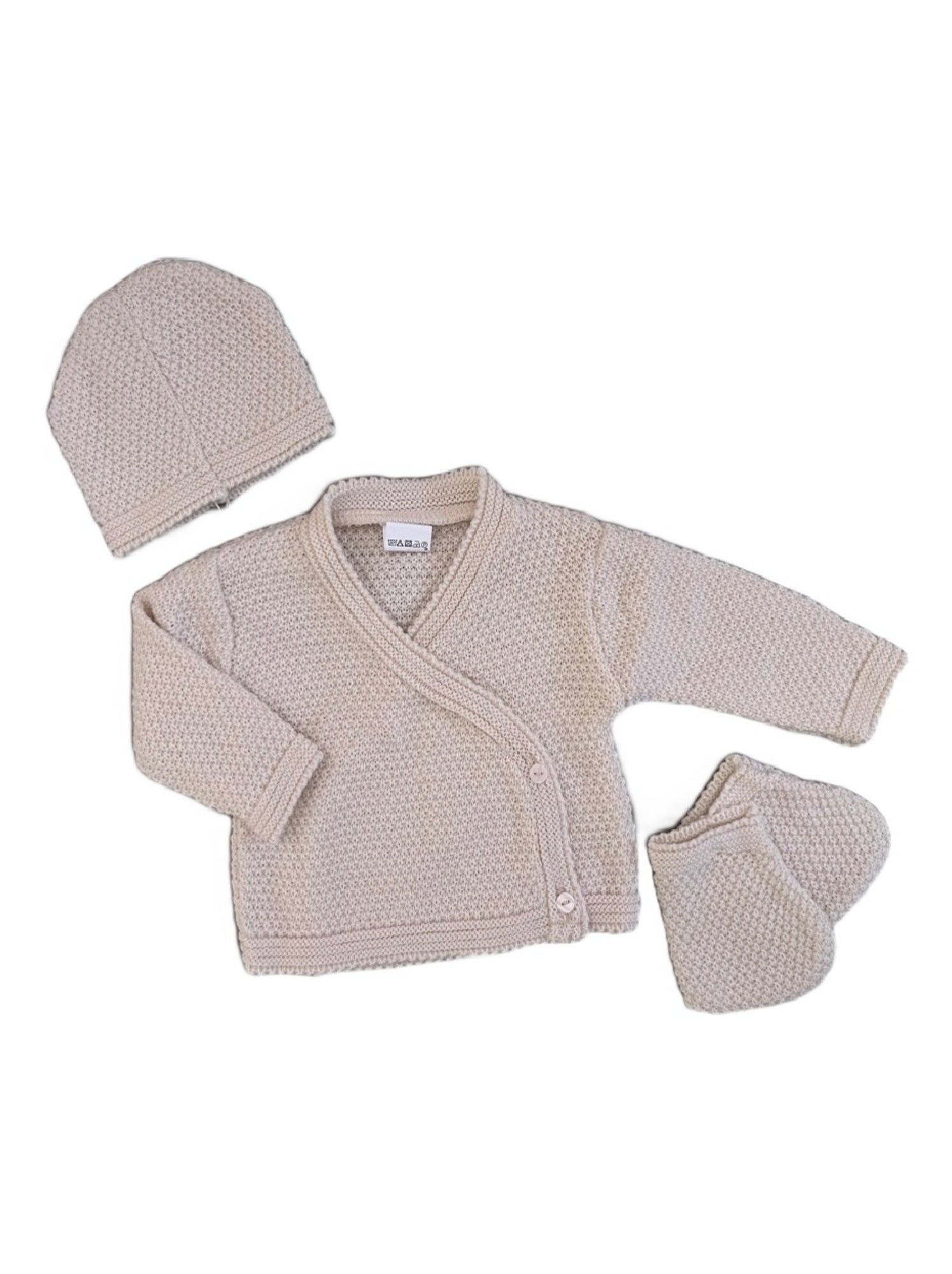 Brassière + Bonnet + Chaussons LES CHATOUNETS - Ecru