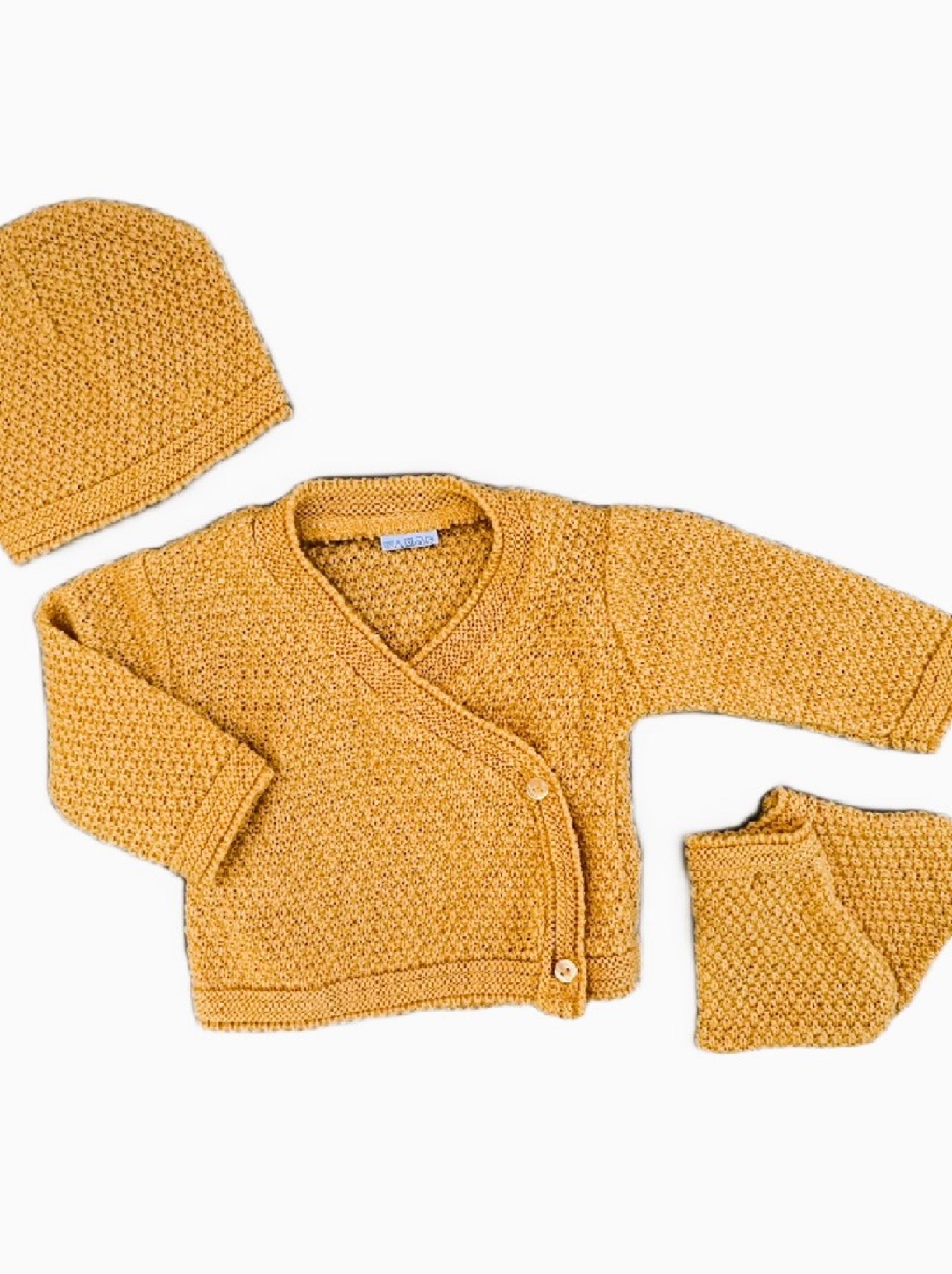 Brassière + Bonnet + Chaussons LES CHATOUNETS - Moutarde