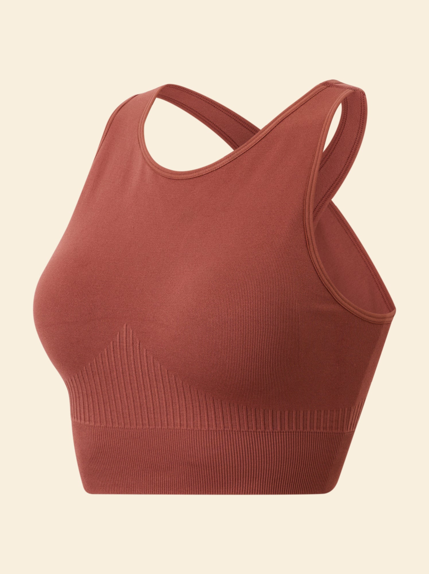 Brassière de sport sans coutures - (ekstract) - Marron (FZF30_2)