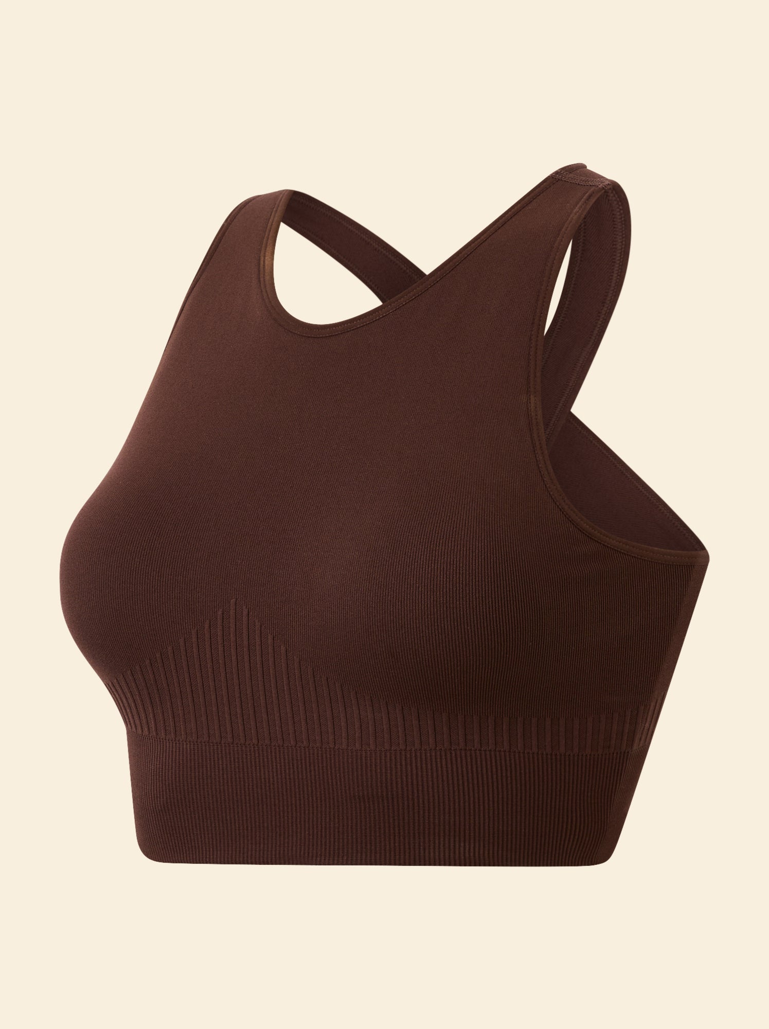 Brassière de sport sans coutures - (ekstract) - Marron (FZF30_4)