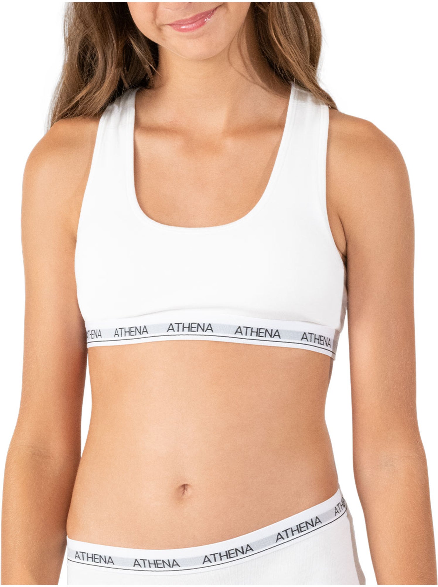 Brassière à coques amovibles fille coton ultra doux girl by athena - Blanc