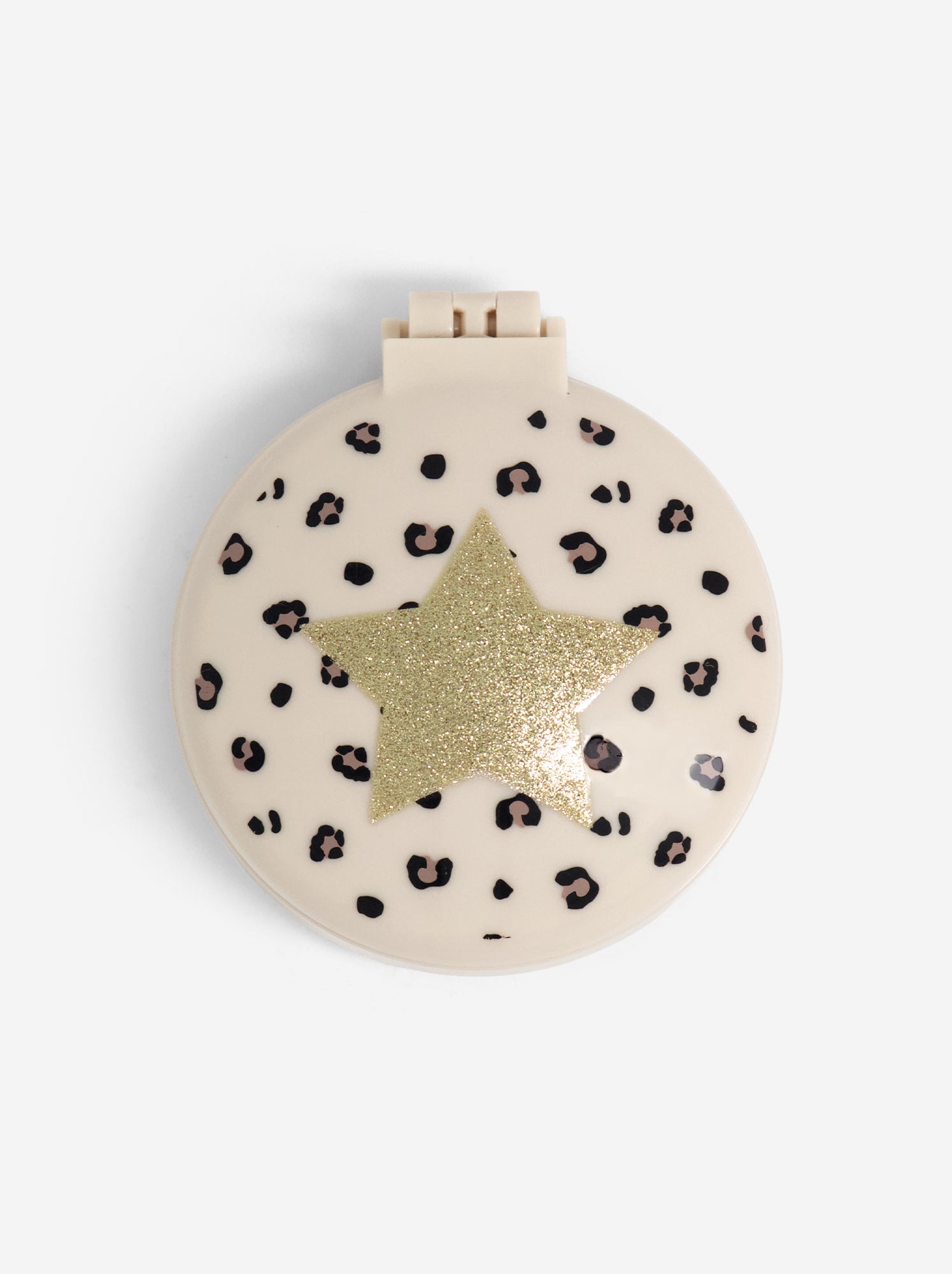 Brosse à cheveux pliable avec miroir - Beige